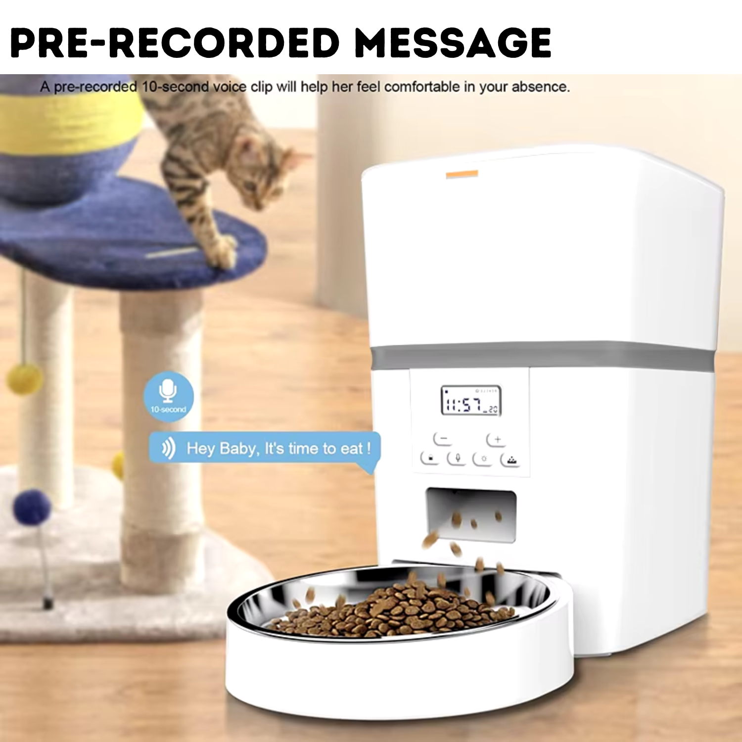 4L Dog Cat Food Feeder Eco-Friendly And Healthy Timed Ration Microchip Automatic Pet Feeder