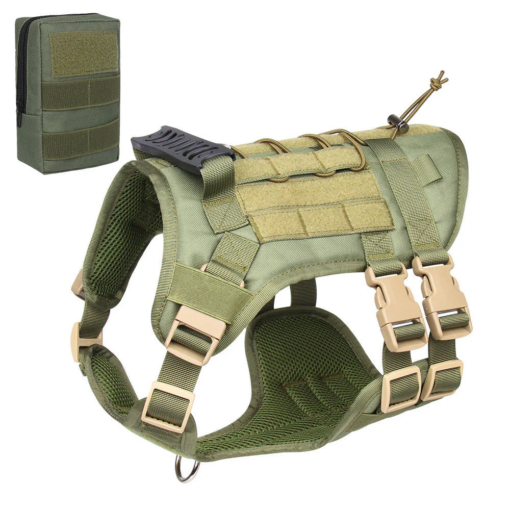 Tactical Dog Harness with 6 Metal Buckles for Large or Medium Dogs, Dog Vest with Handle for Walking Training Hiking