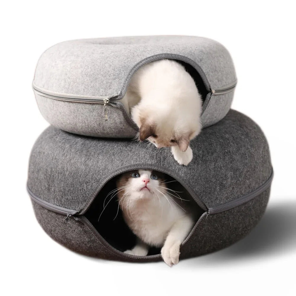 Cat Tunnel Donut for Cat Bed Toys Interactive Cat House Cat Tunnel Bed Kitten Toy Pet Bed Cat Donut Bed Cat Accessories Casa