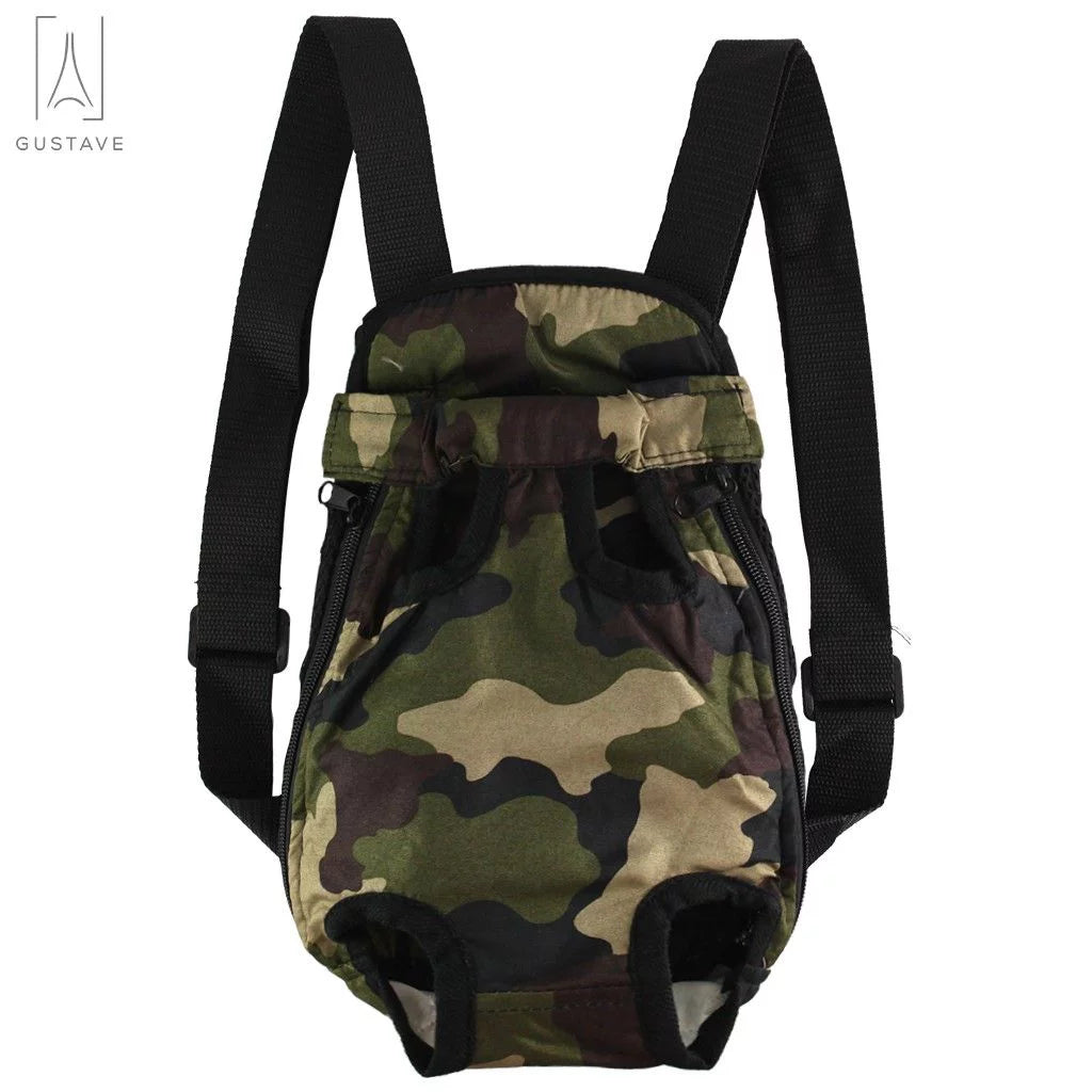 Pet Carrier Backpack Adjustable Straps, Legs Out, Pet Front Cat Dog Mesh Carrier Backpack Travel Bag for Small and Medium Dogs and Cats "Camouflage, L"