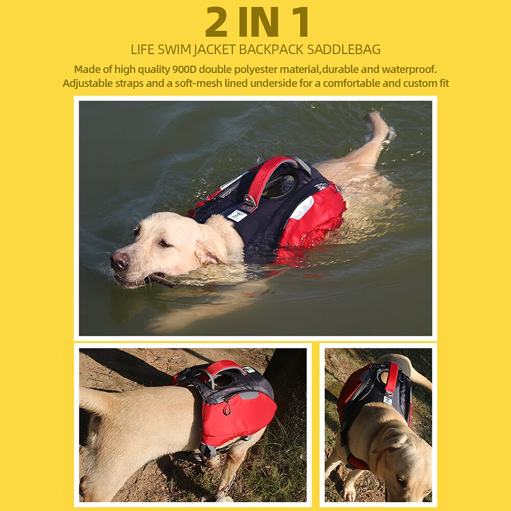 Mid to Large Size Waterproof Dog Bag Dog Life Swim Jacket