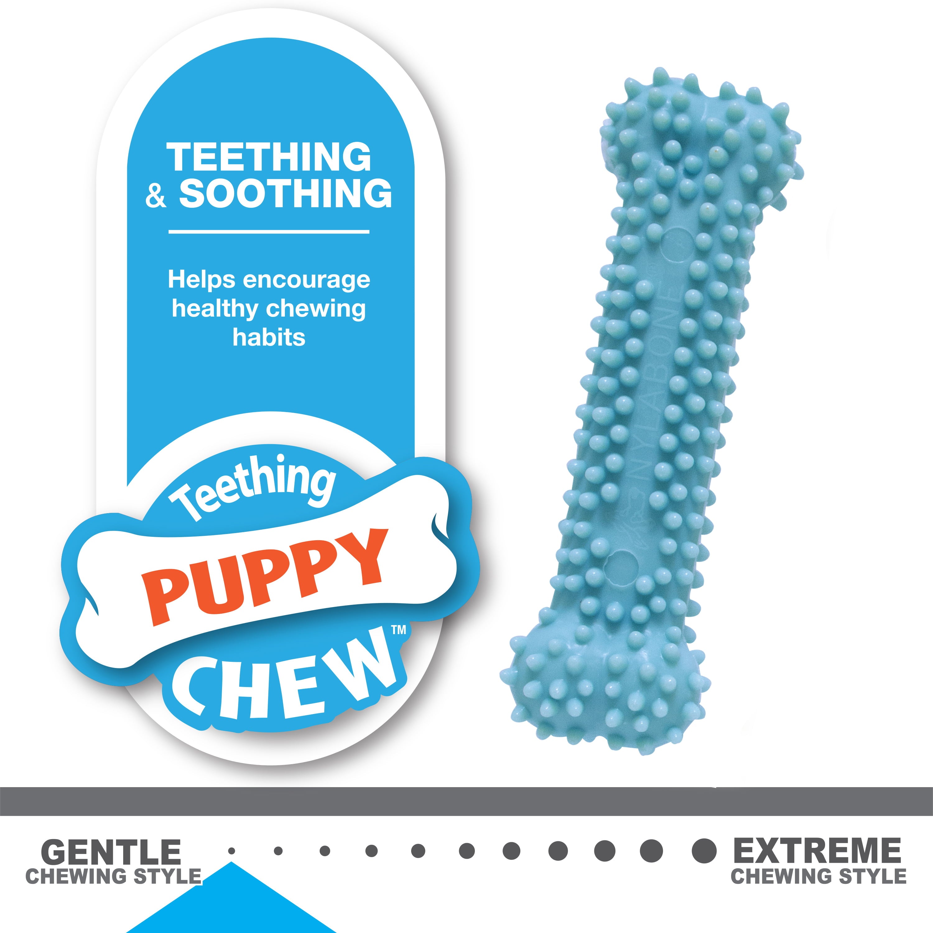 Puppy Chew Toy & Treat Starter Pack, Blue