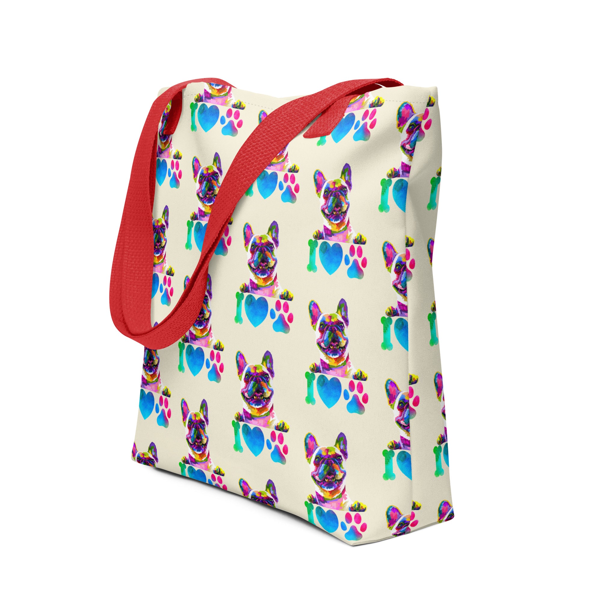 Trippy I Love My Dog Psychedelic Colors Tote bag