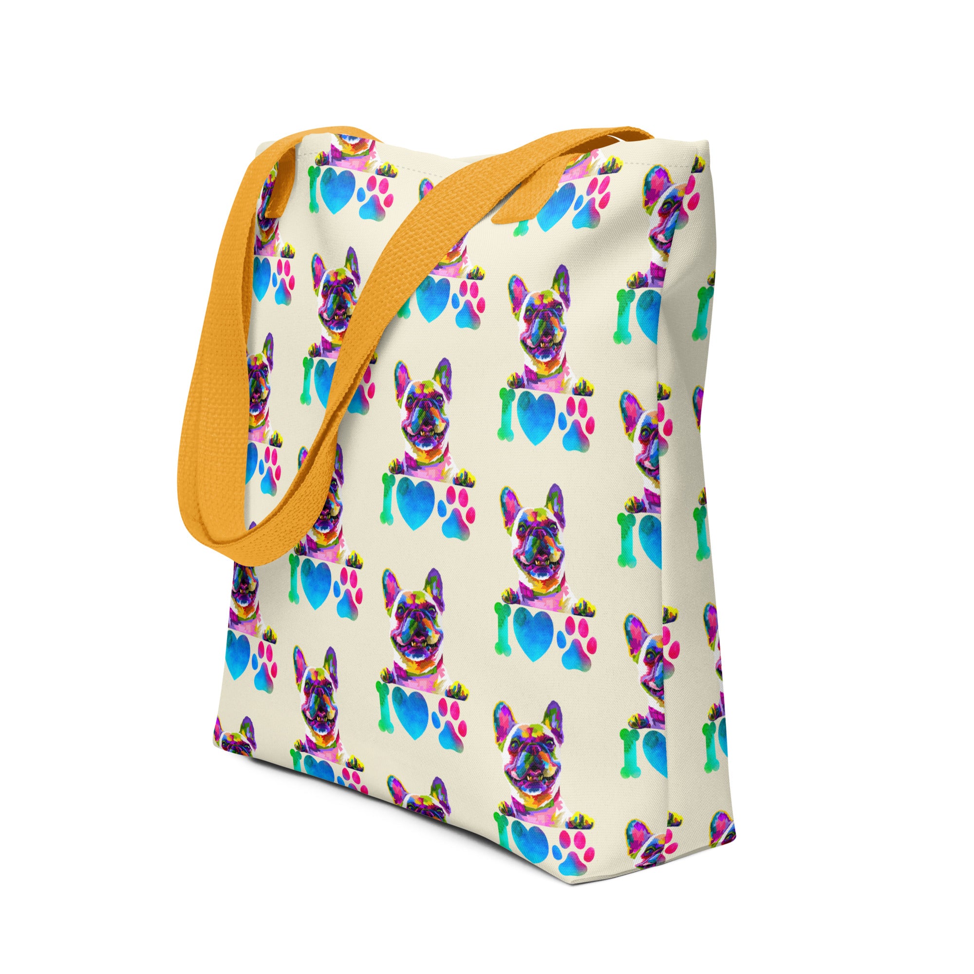 Trippy I Love My Dog Psychedelic Colors Tote bag