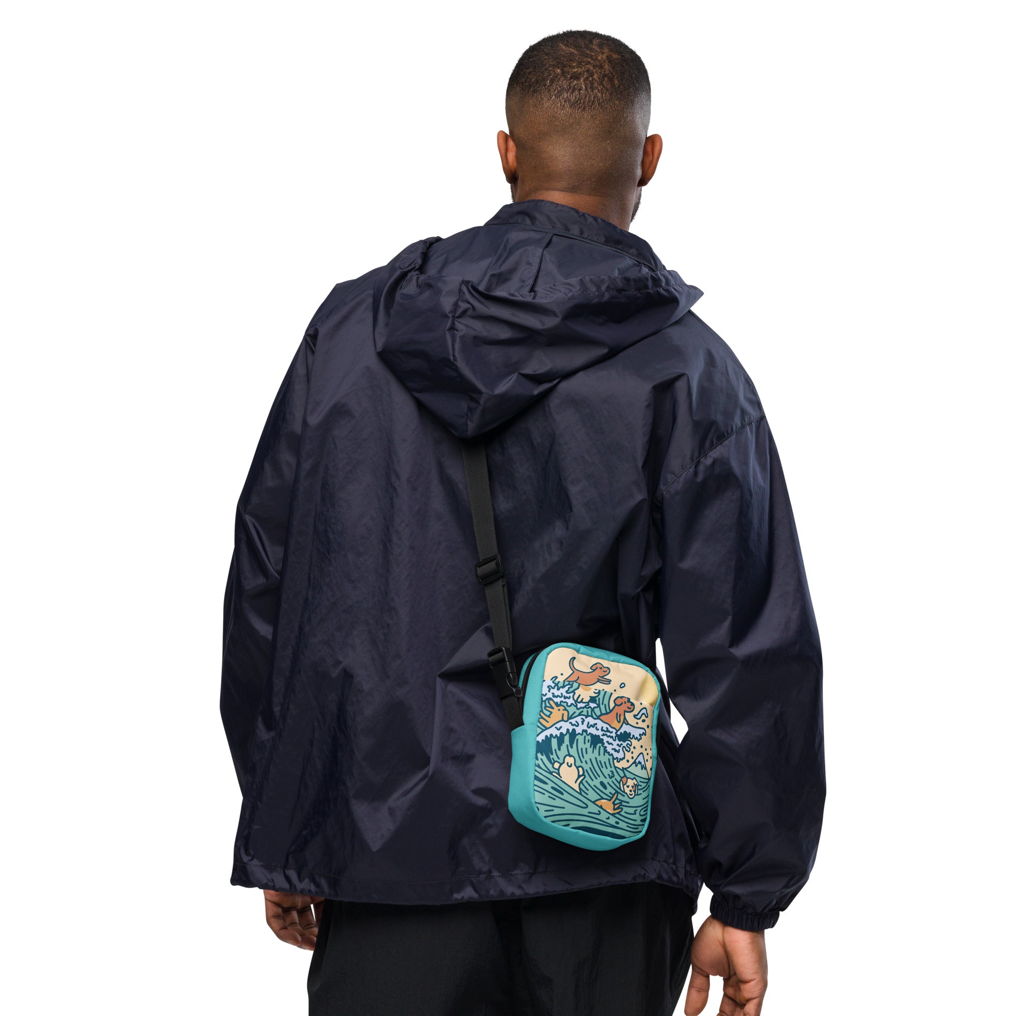 The Great Doggie Wave Utility Crossbody Bag (inspired by Kanagawa's Great Wave)