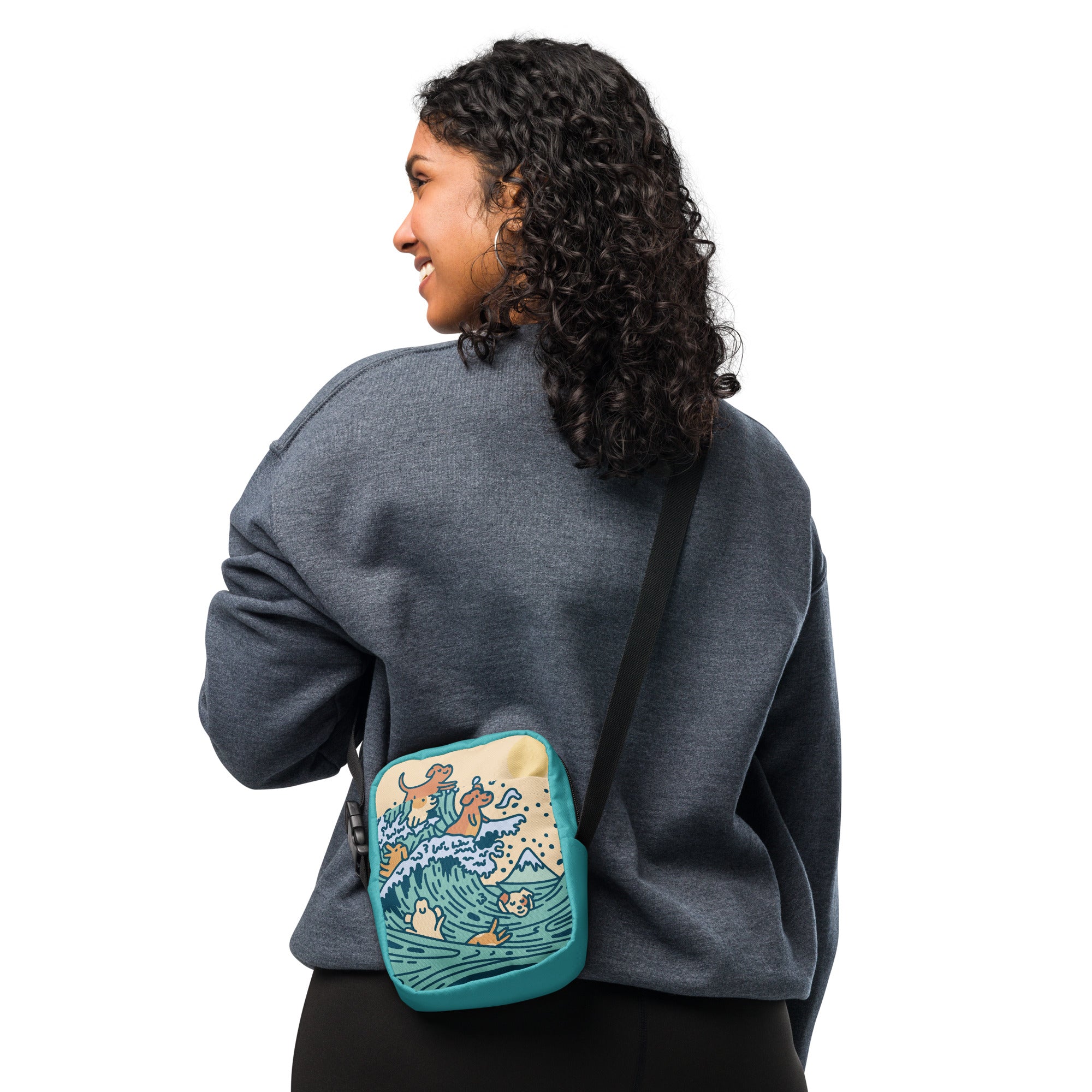 The Great Doggie Wave Utility Crossbody Bag (inspired by Kanagawa's Great Wave)