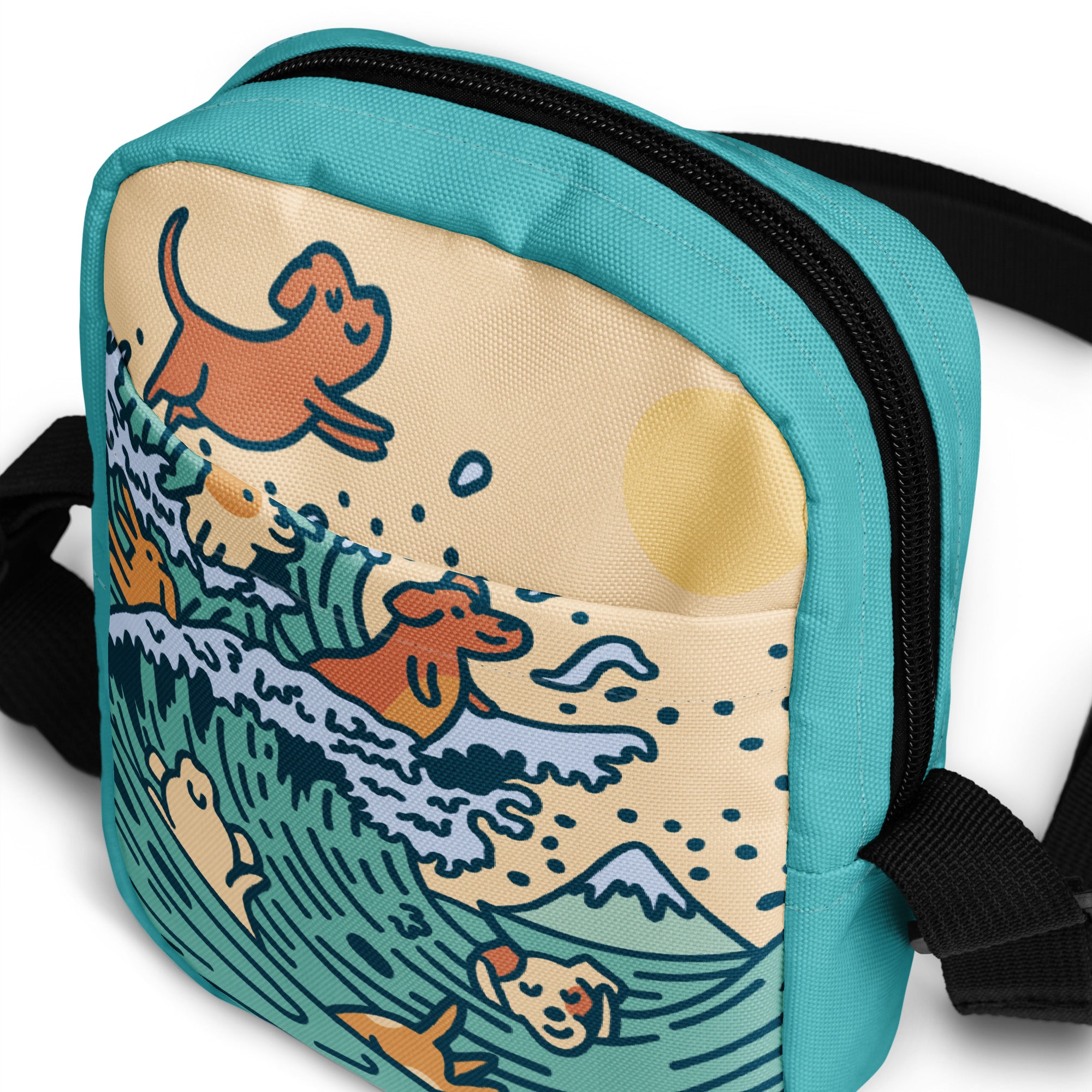 The Great Doggie Wave Utility Crossbody Bag (inspired by Kanagawa's Great Wave)