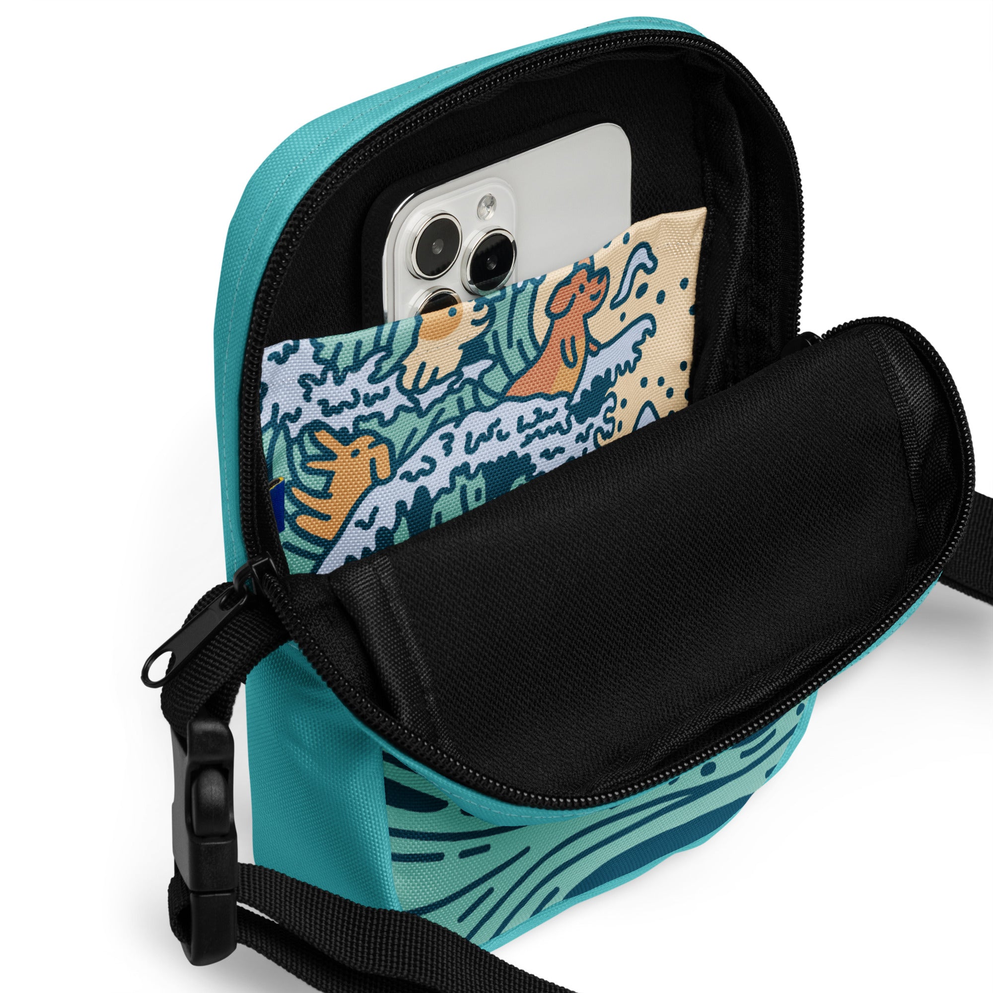 The Great Doggie Wave Utility Crossbody Bag (inspired by Kanagawa's Great Wave)