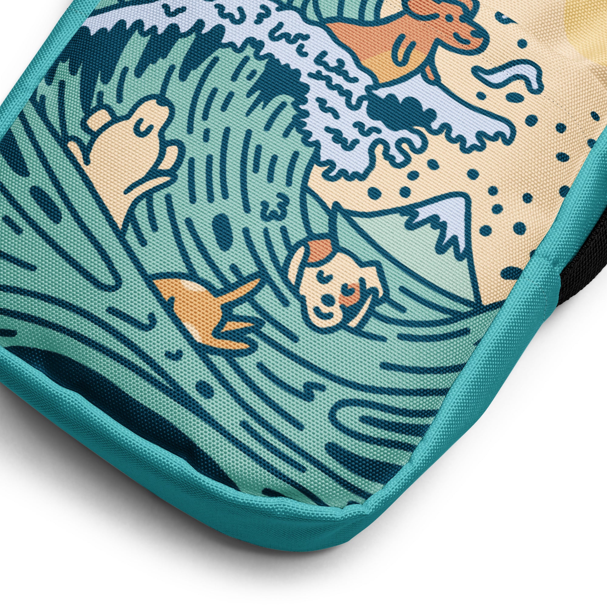 The Great Doggie Wave Utility Crossbody Bag (inspired by Kanagawa's Great Wave)