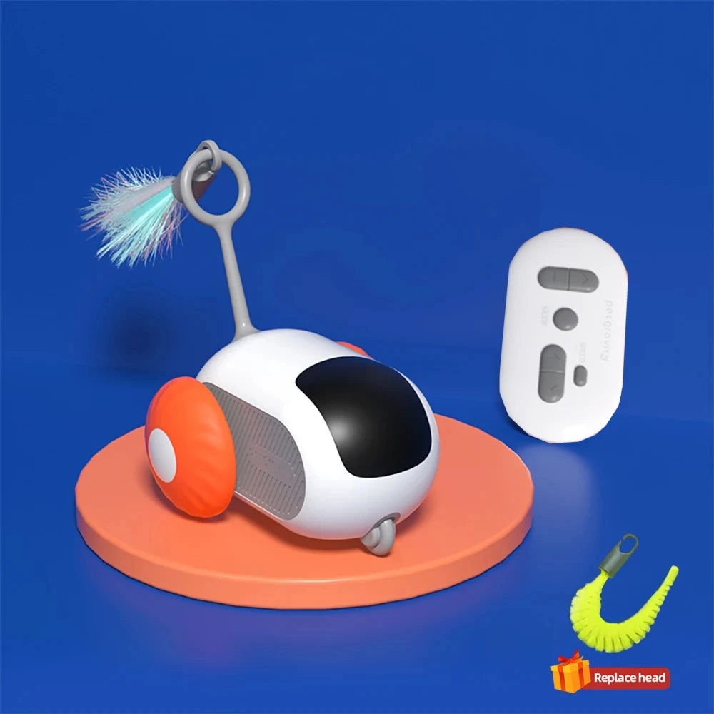 Turbo Tail Cat Toy Three Modes Interactive Electronic Smart Cat Toy Remote Control Rechargeable Automatic Moving  Cat Exercise