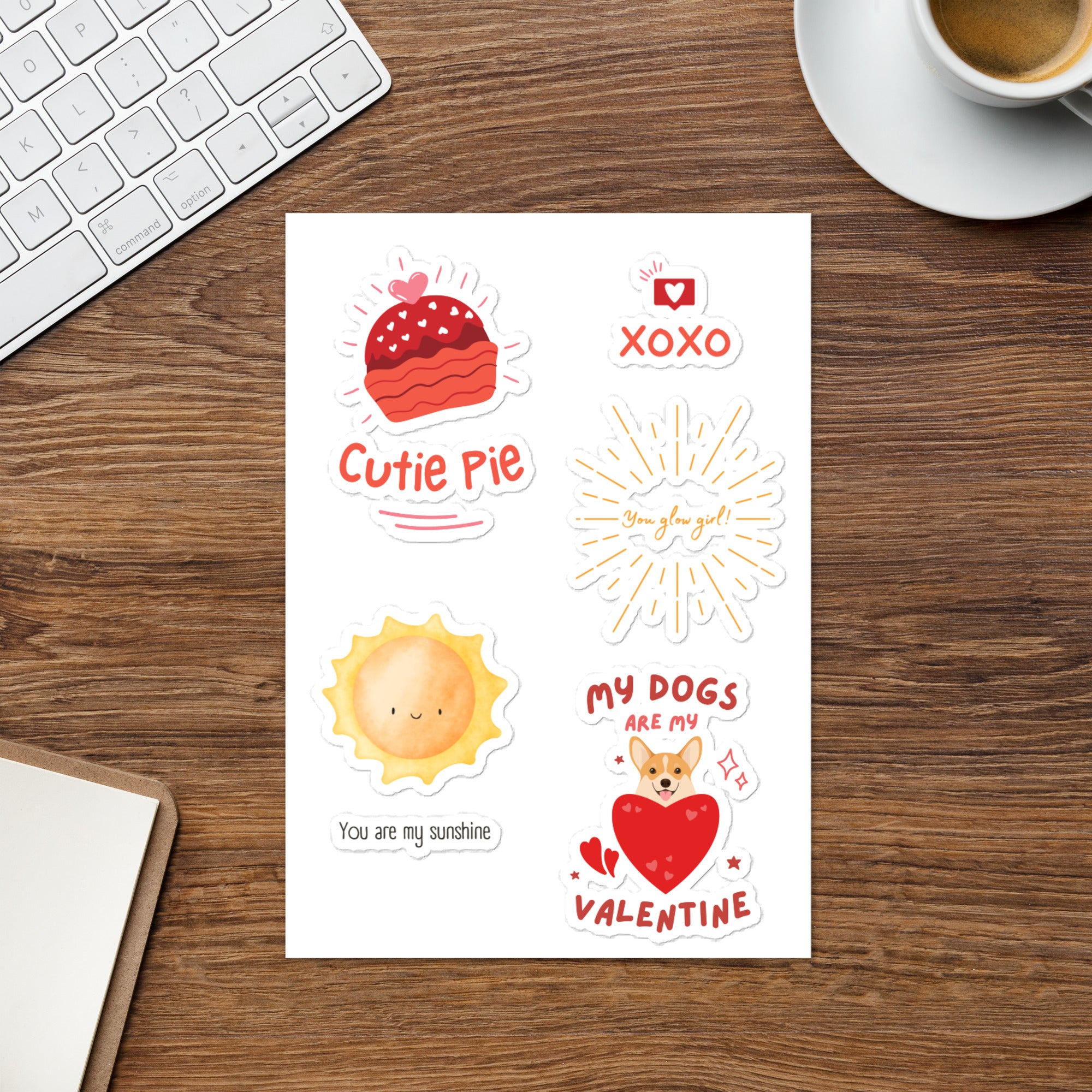 Pet Valentine's Day Sticker sheet