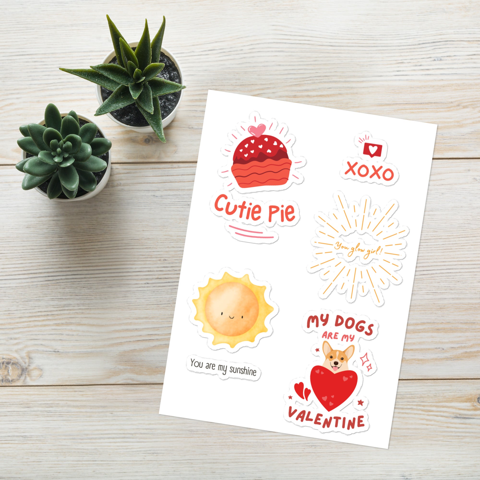 Pet Valentine's Day Sticker sheet