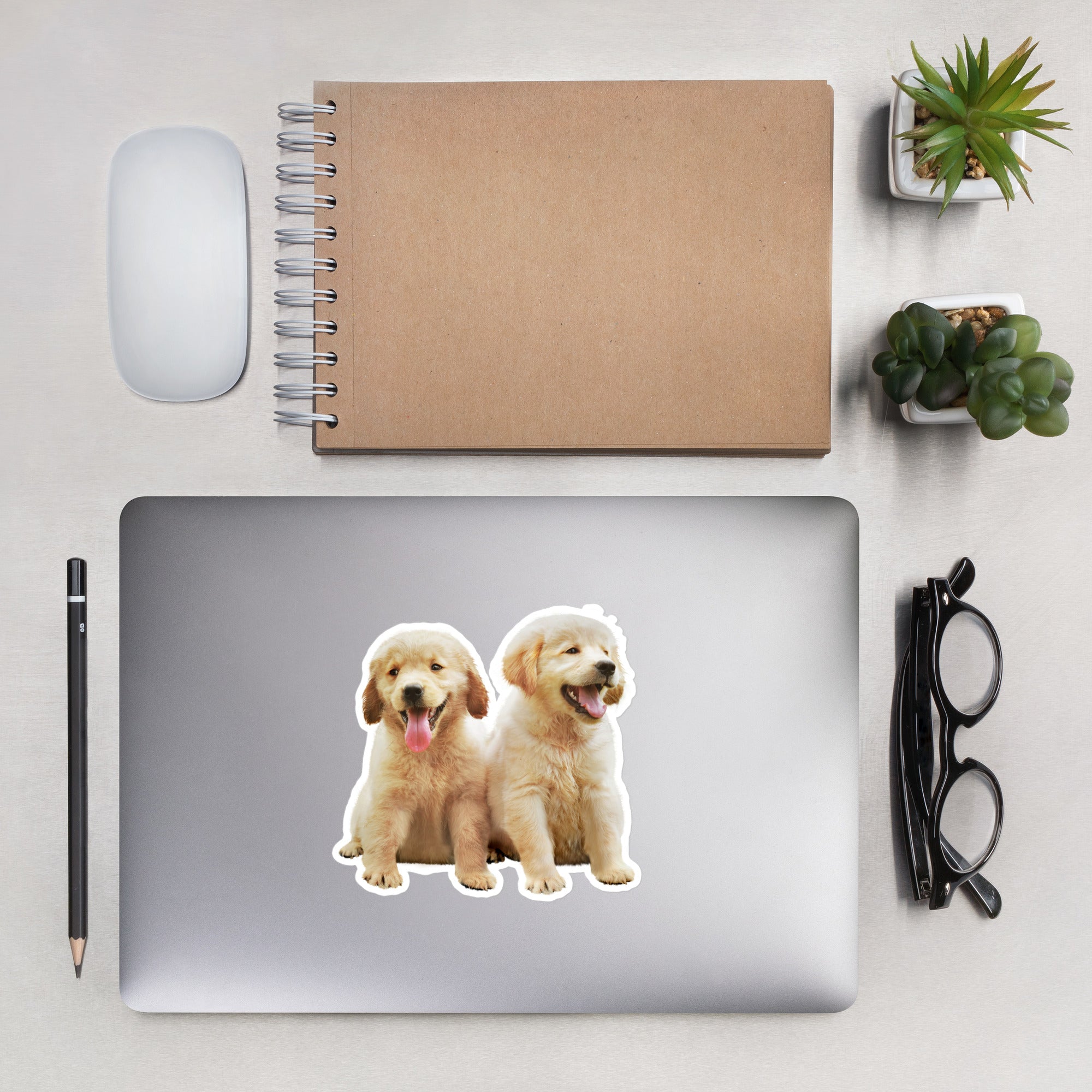 Dog Golden Retriever Puppies Bubble-free stickers