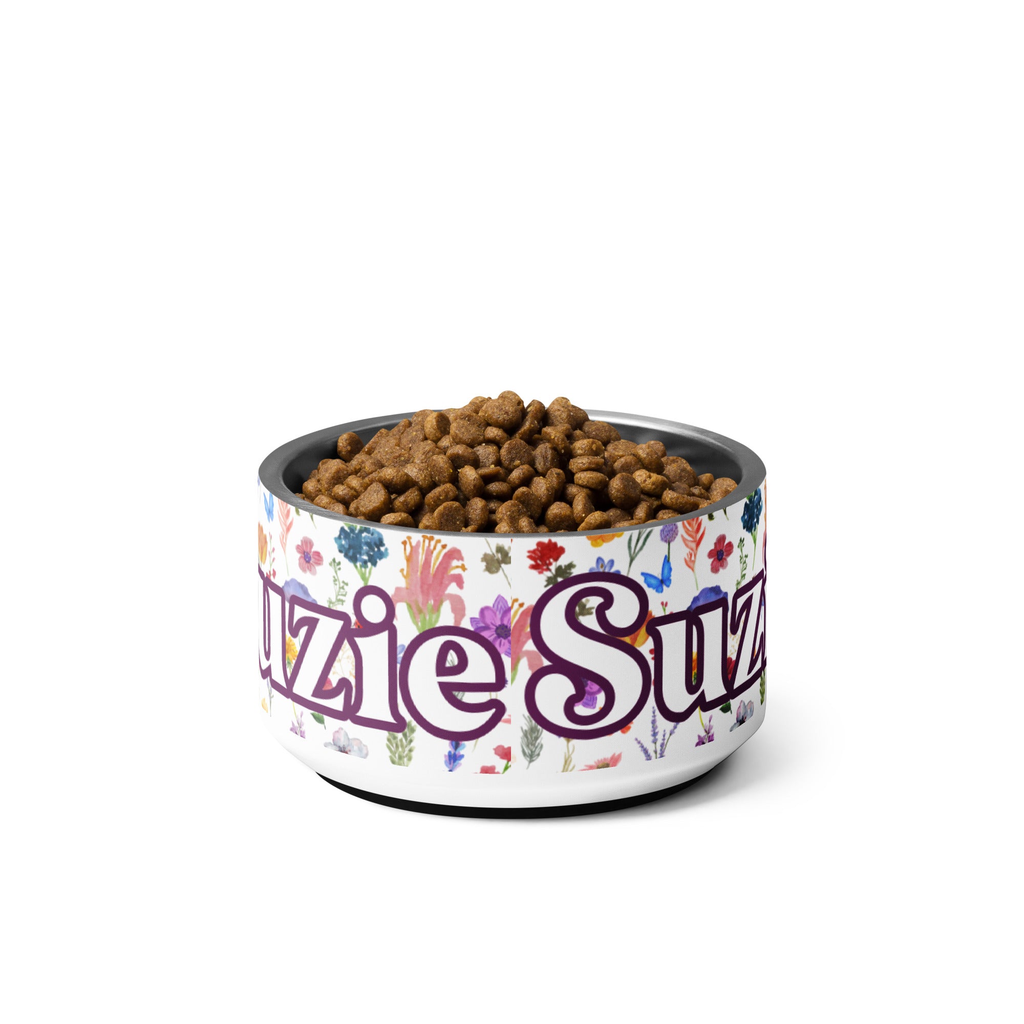 Spring Flowers Personalized Pet Bowl