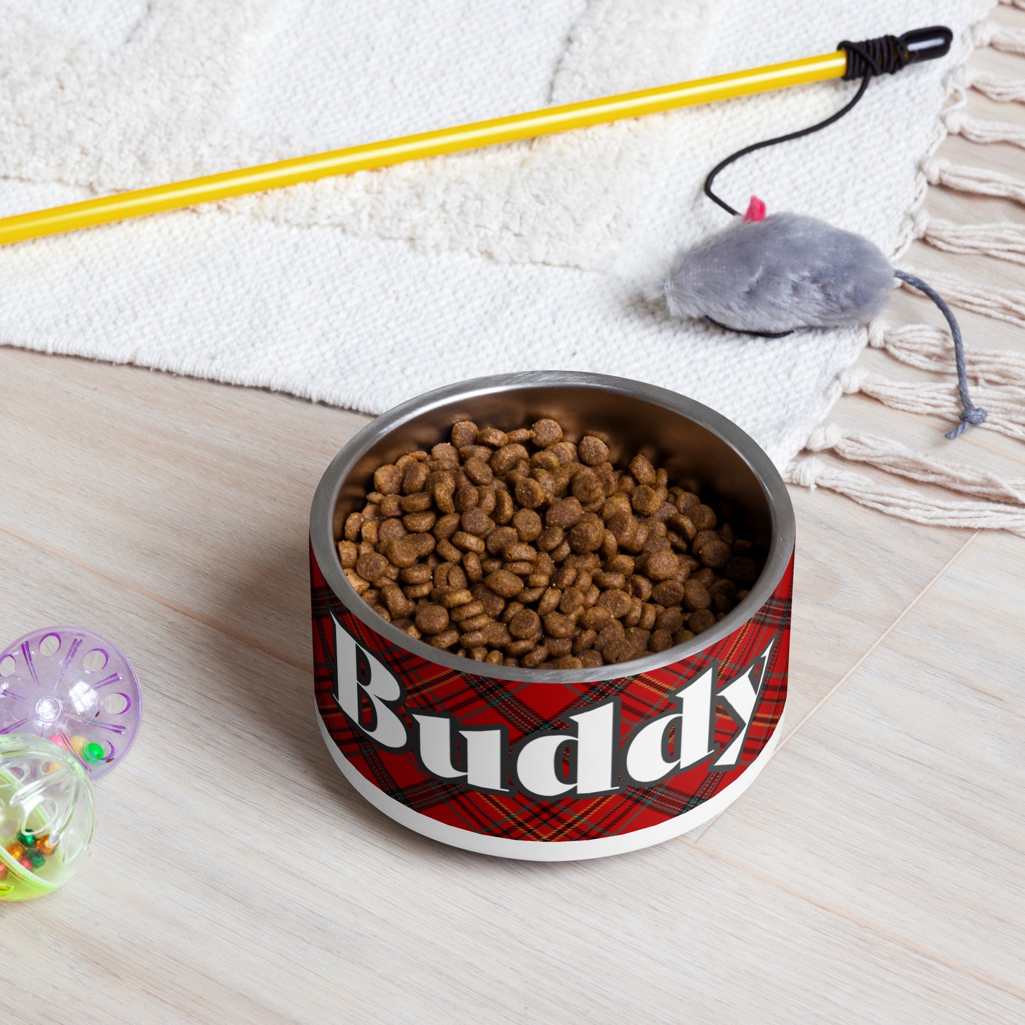 Christmas Red Plaid Pet bowl