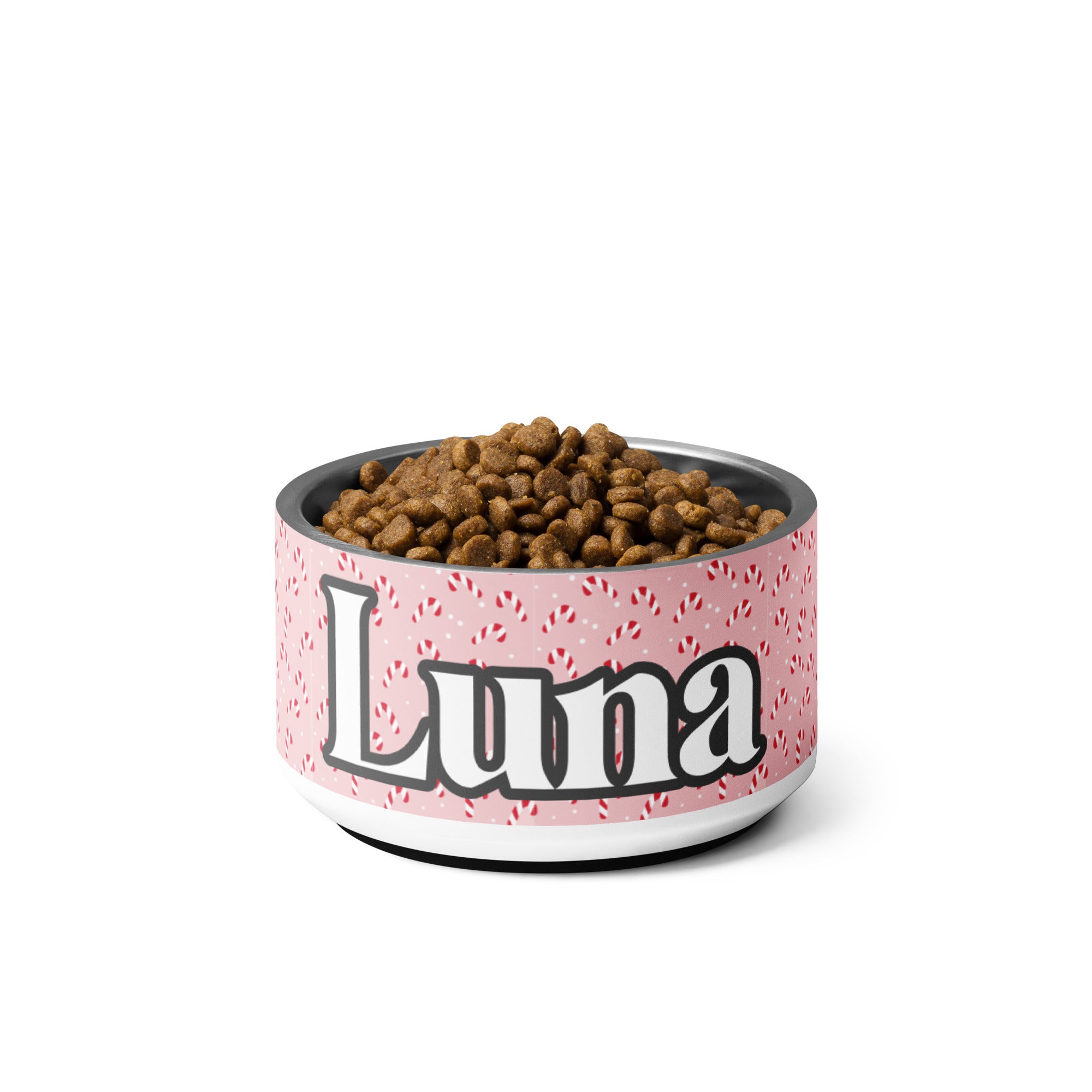 Pink Candy Canes Christmas Pet bowl