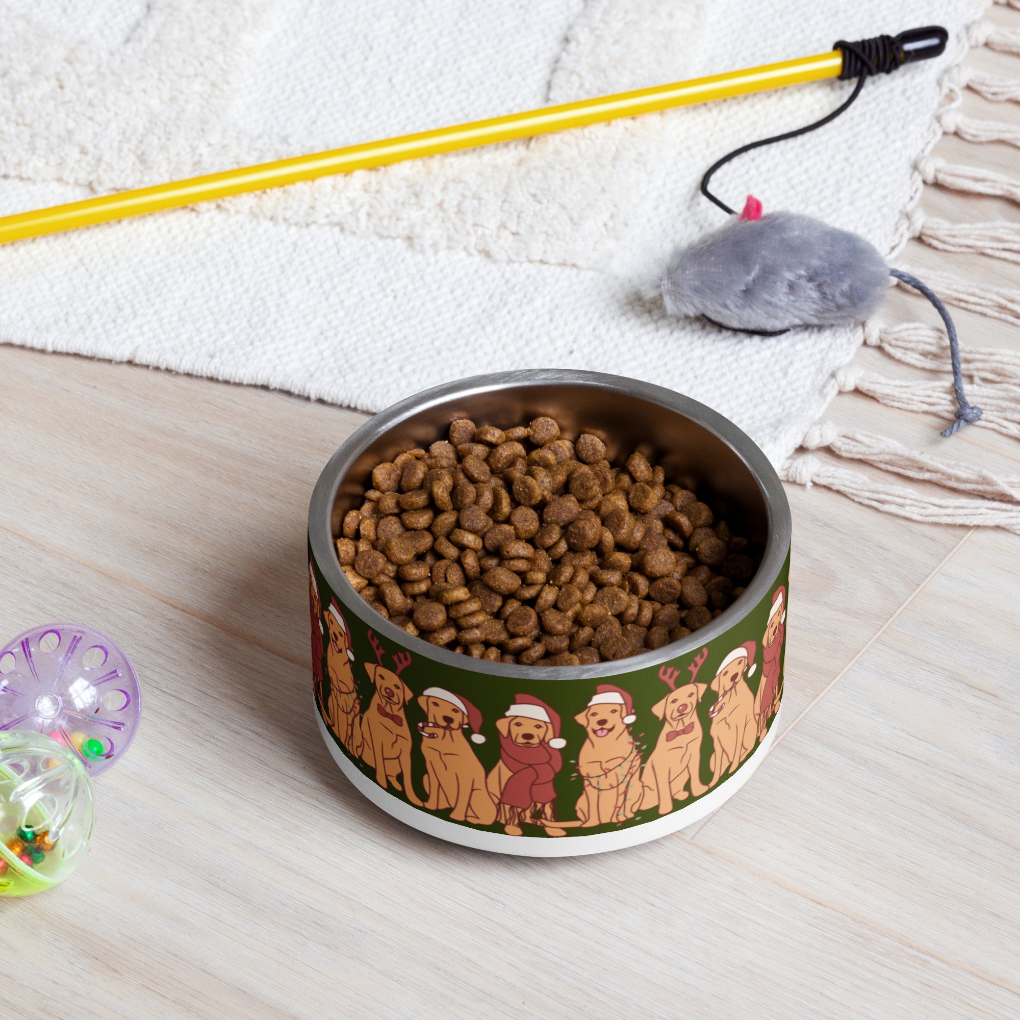 Christmas Doggos with Hats and Scarves Pet bowl