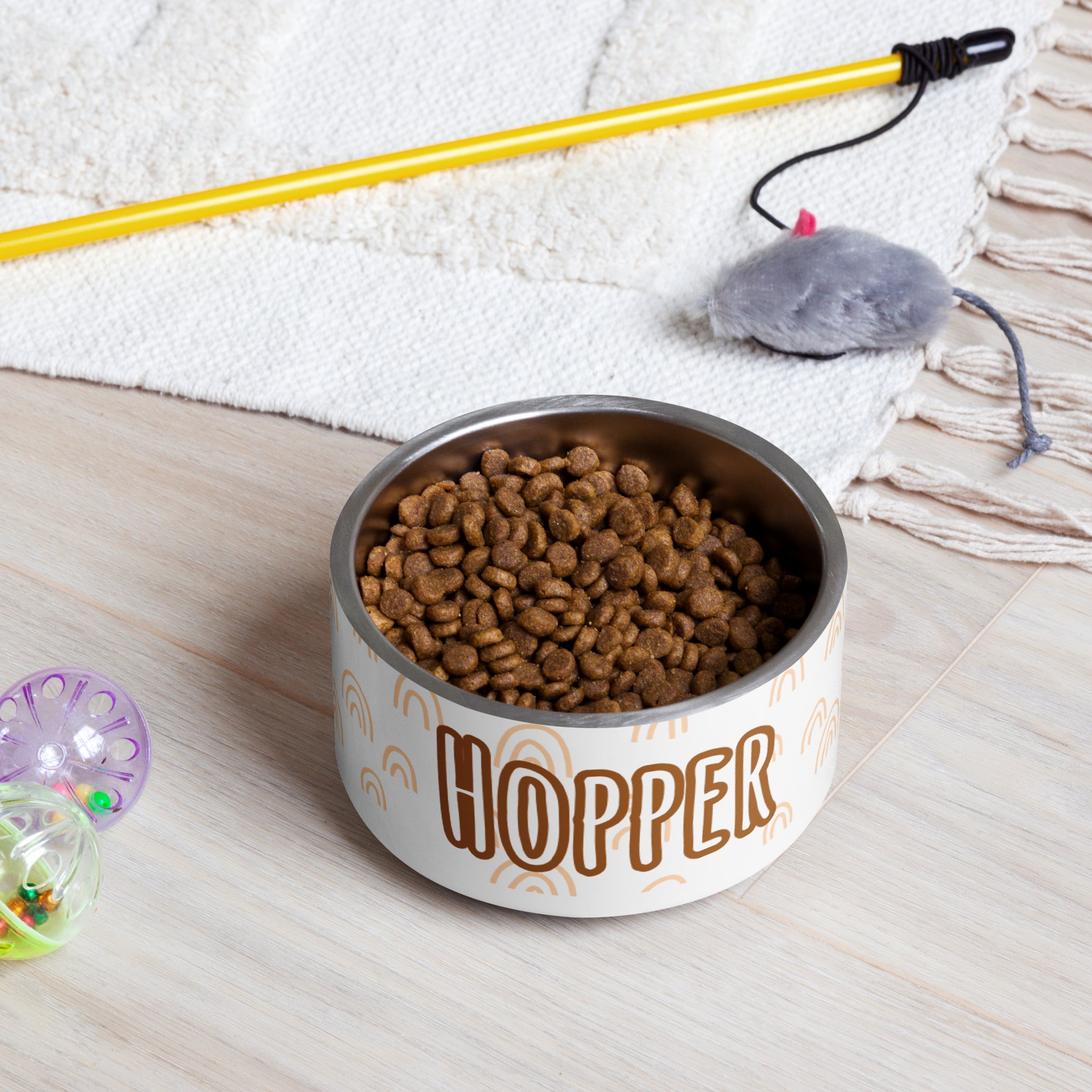 Boho Rainbow Personalized Pet bowl