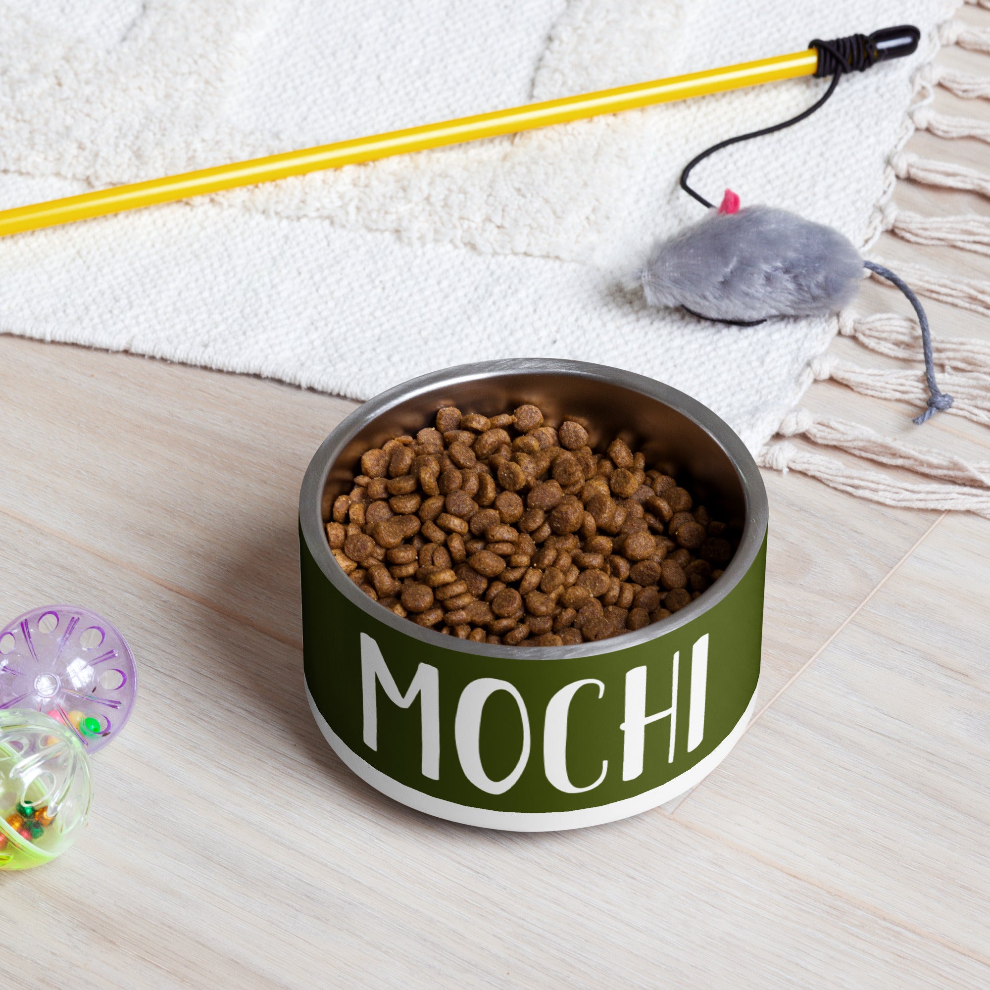 Fir Tree Green Personalized Pet bowl