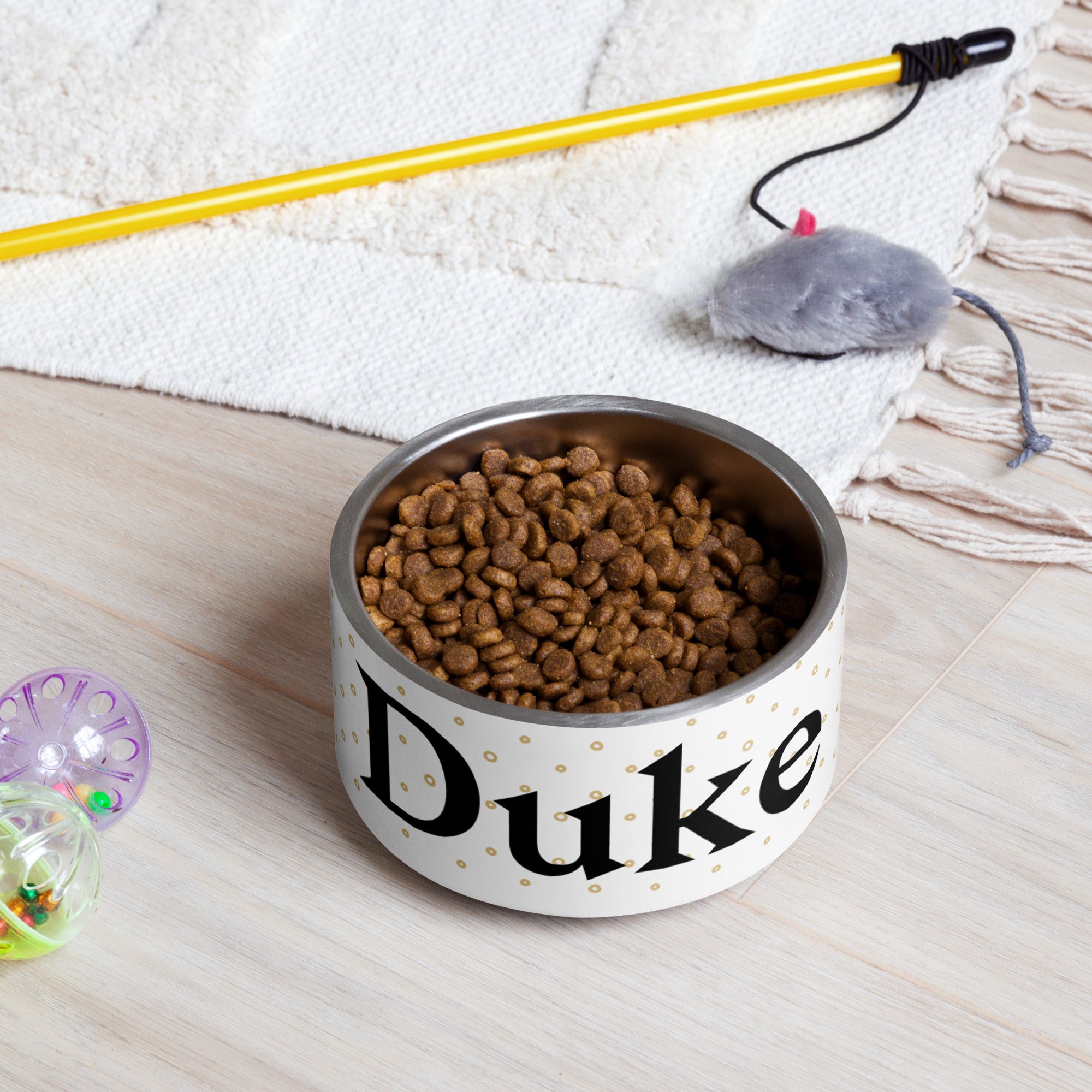 Minimalist Dots Personalized Pet bowl