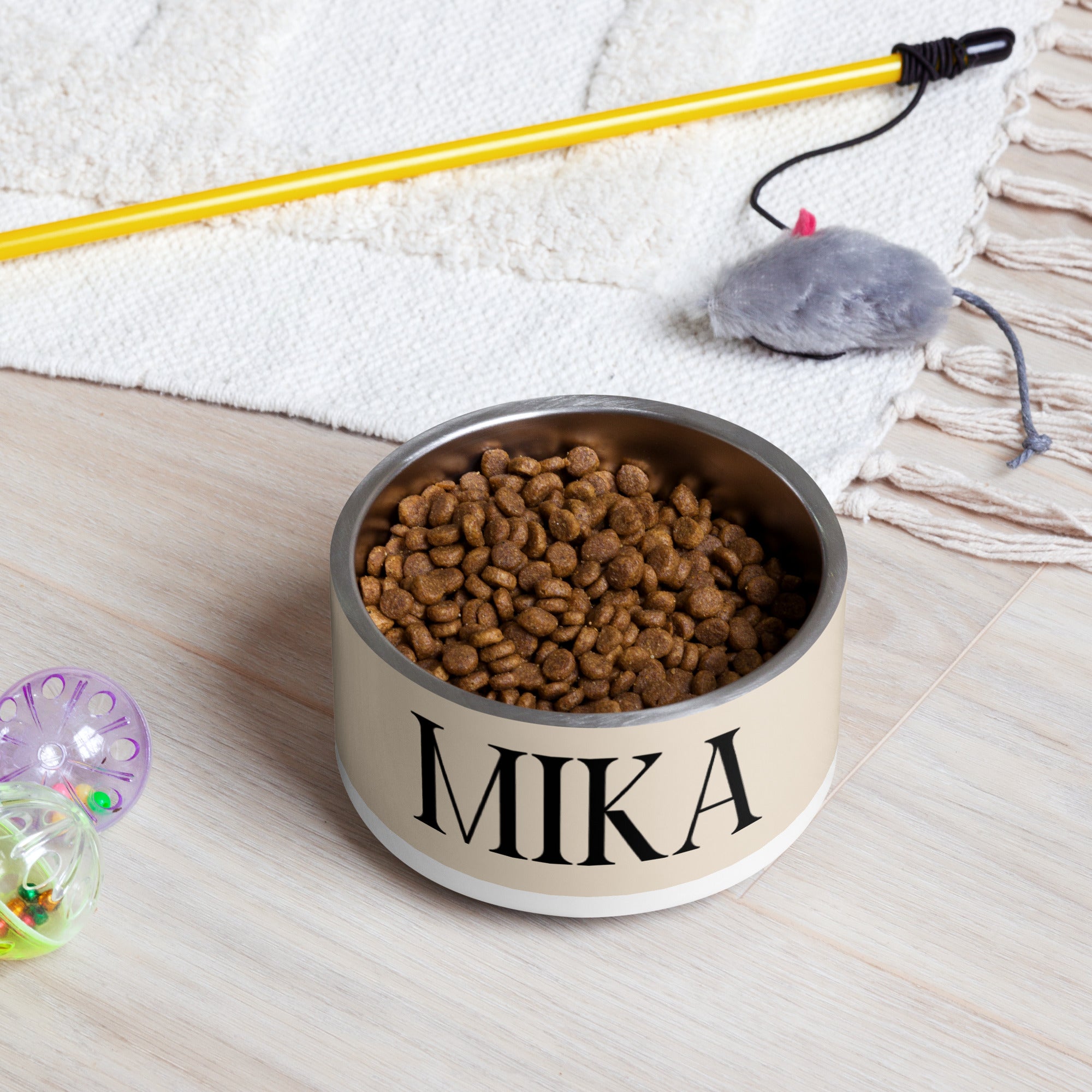 Minimalist Neutral Colors Personalized Pet bowl