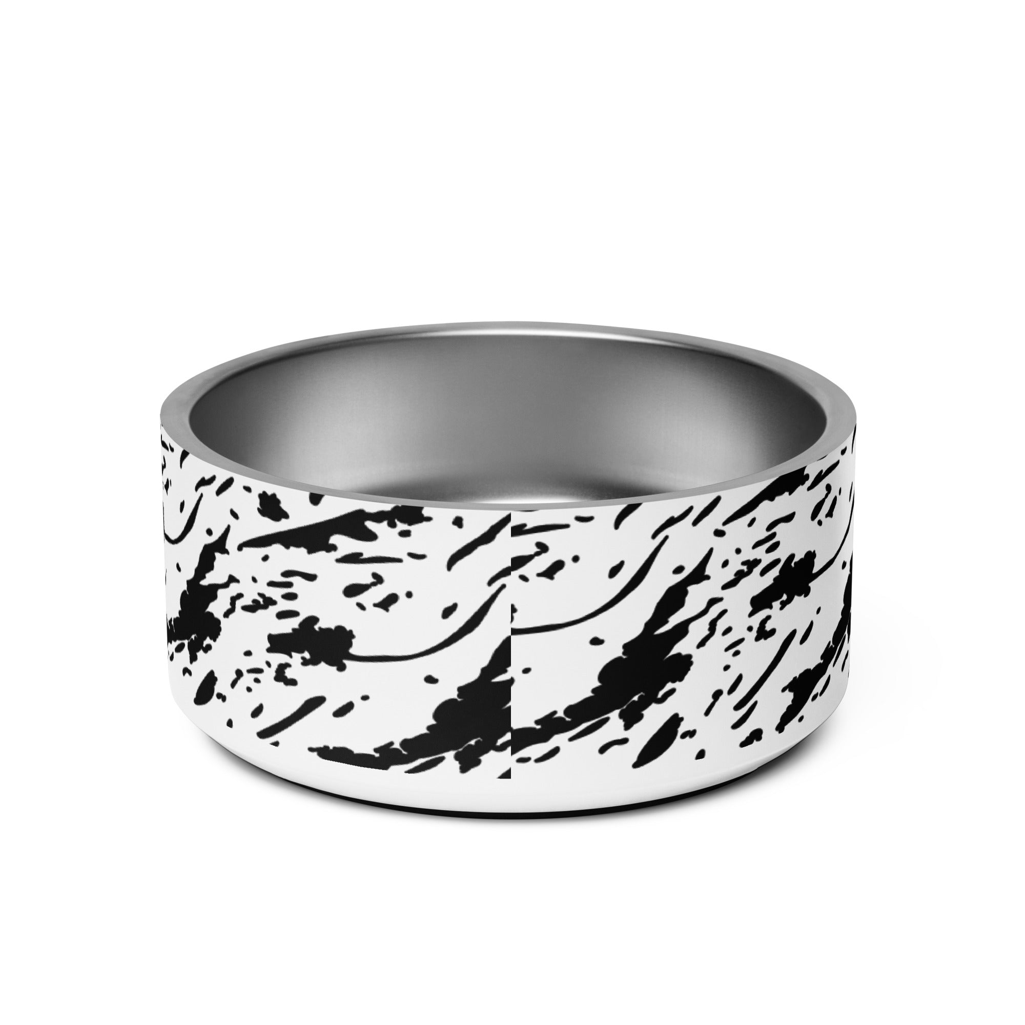 Windswept Black and White Pet Bowl