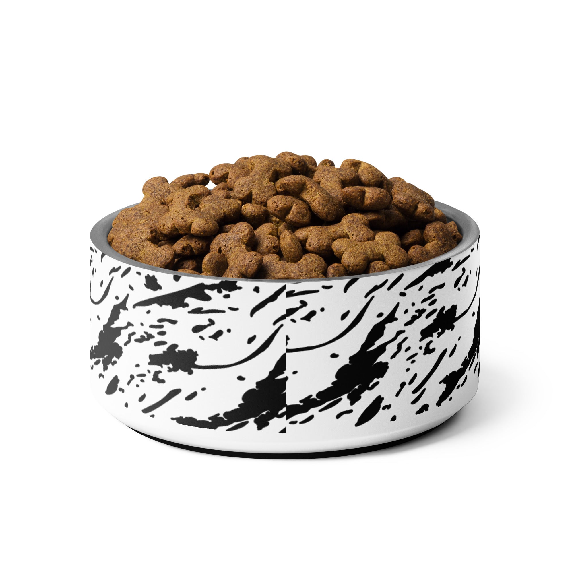 Windswept Black and White Pet Bowl