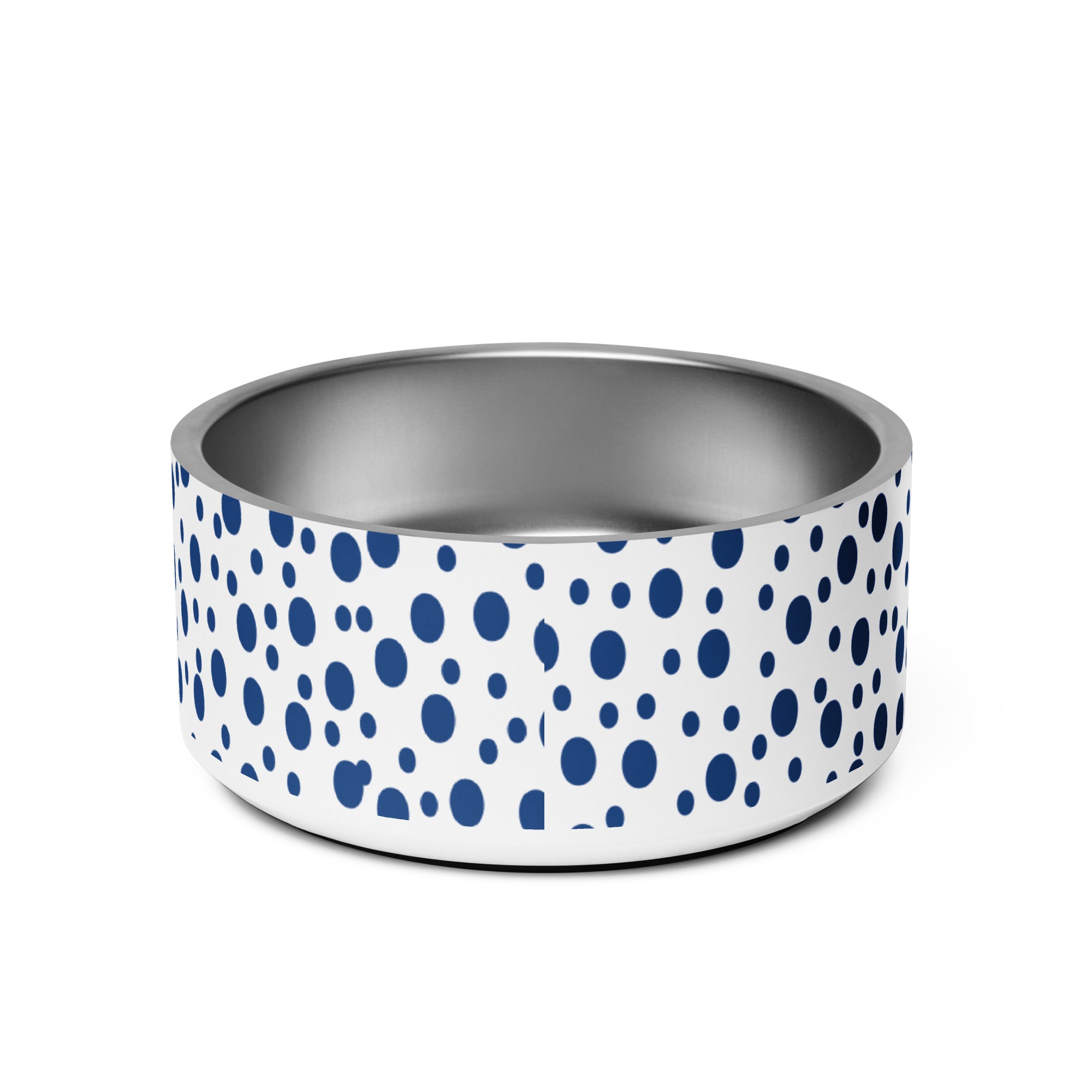 Dots Personalized Pet Bowl - Blue