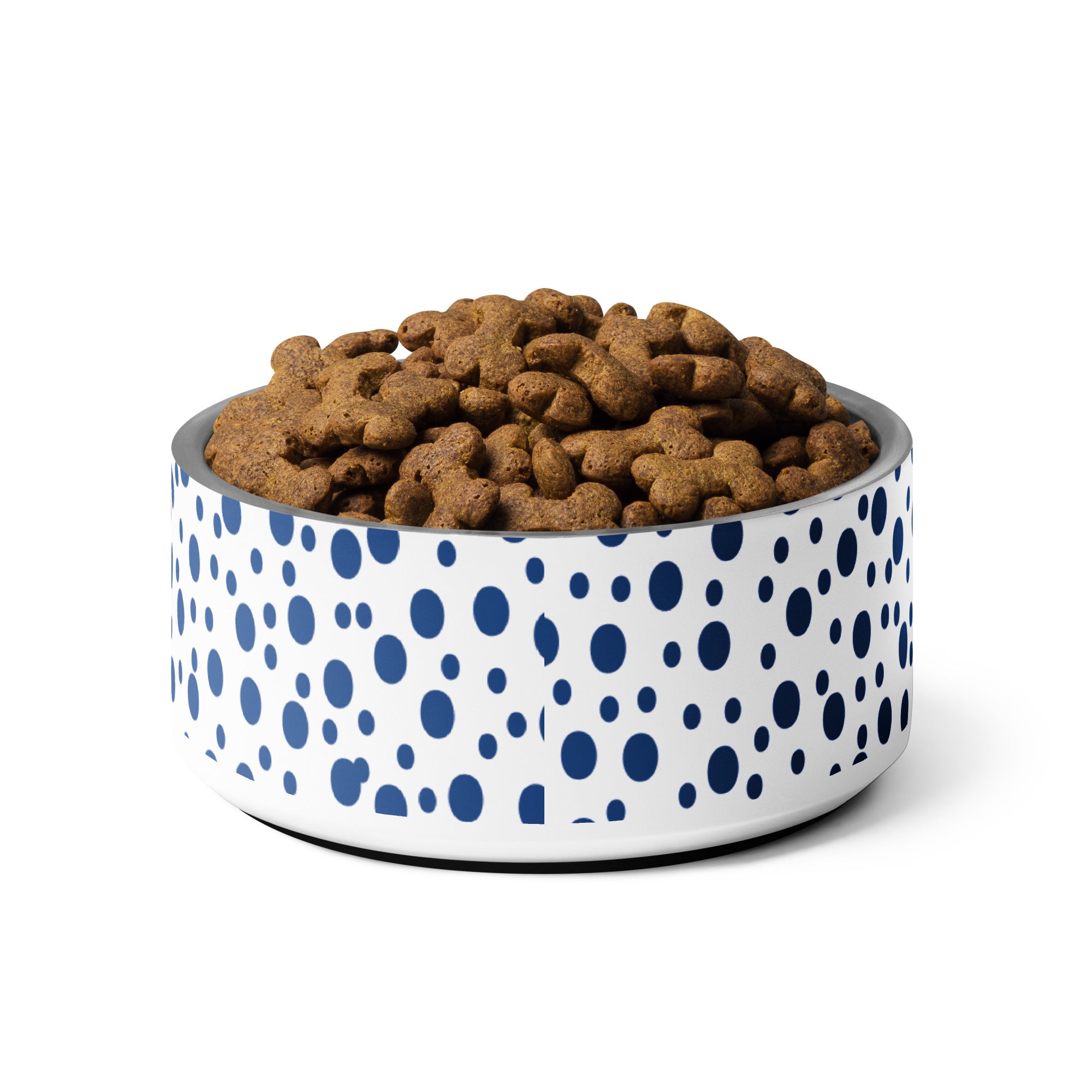 Dots Personalized Pet Bowl - Blue