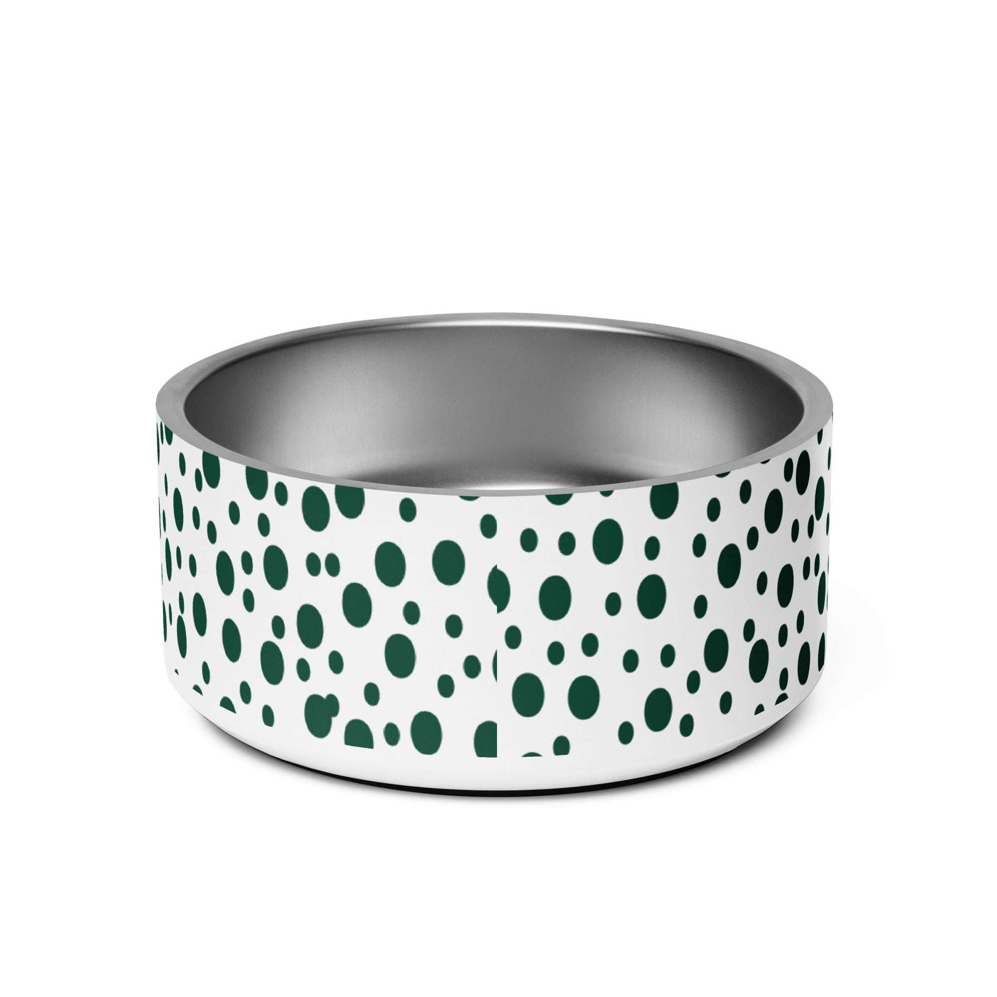 Green Dots Personalized Pet Bowl