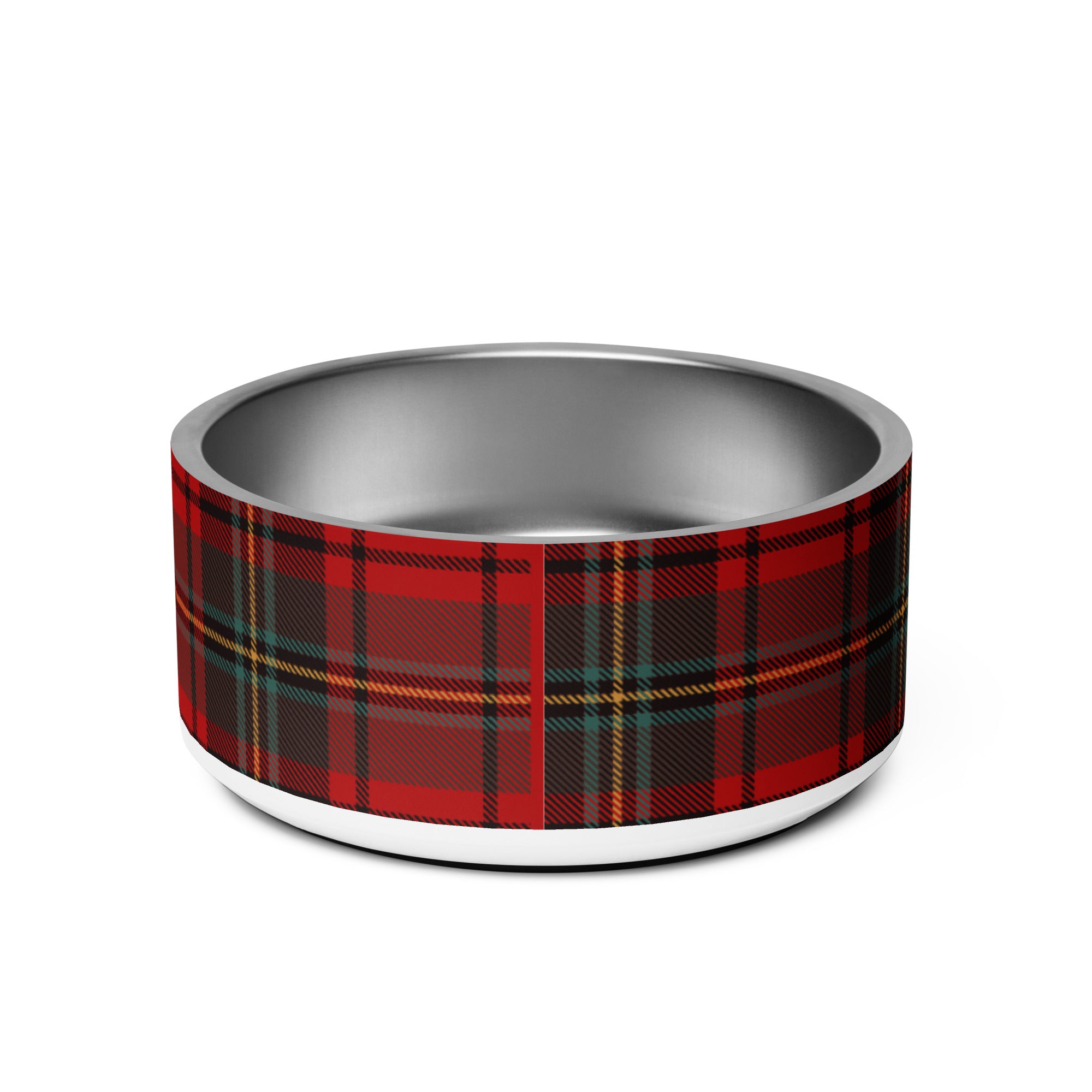 Personalized Christmas Plaid Pet bowl