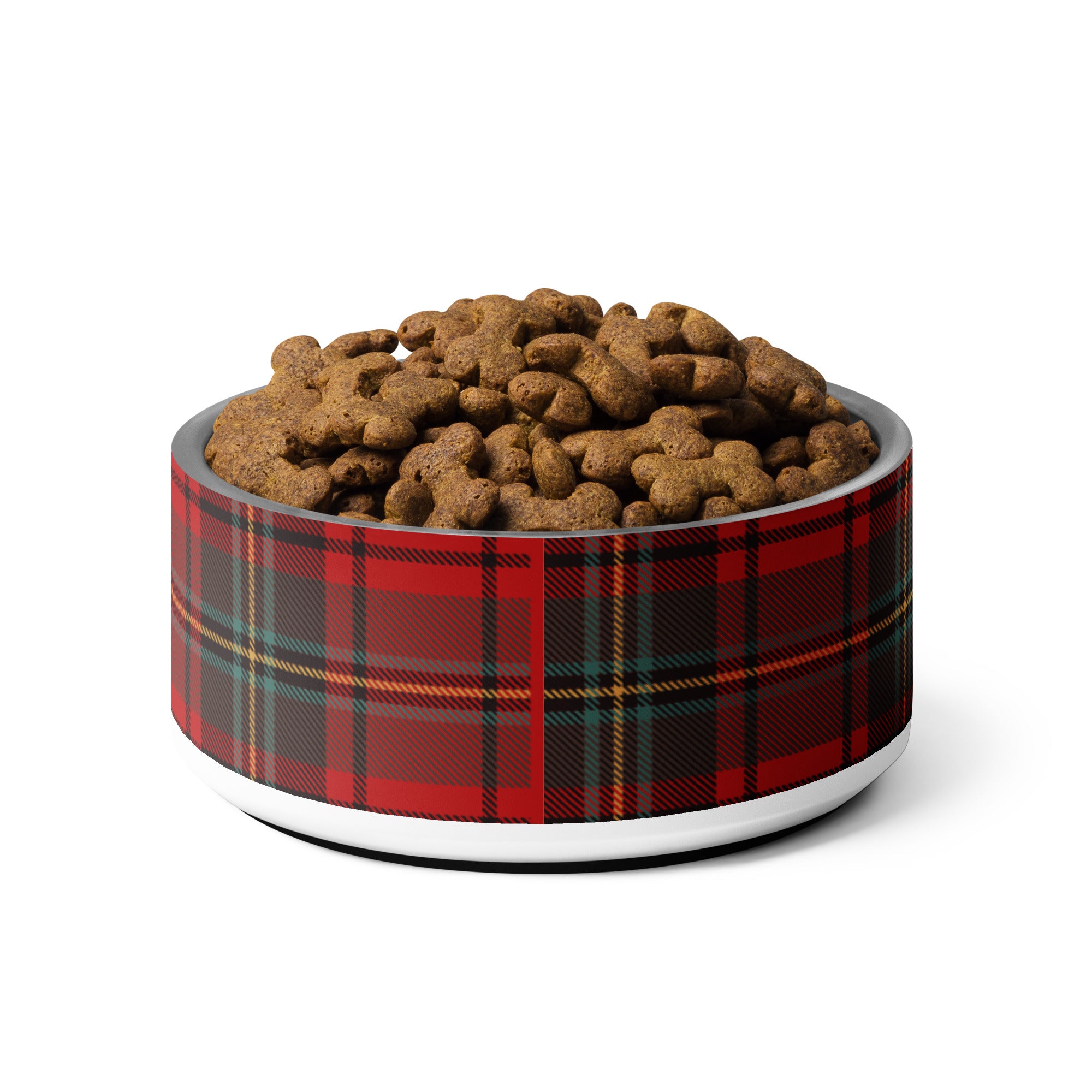 Personalized Christmas Plaid Pet bowl