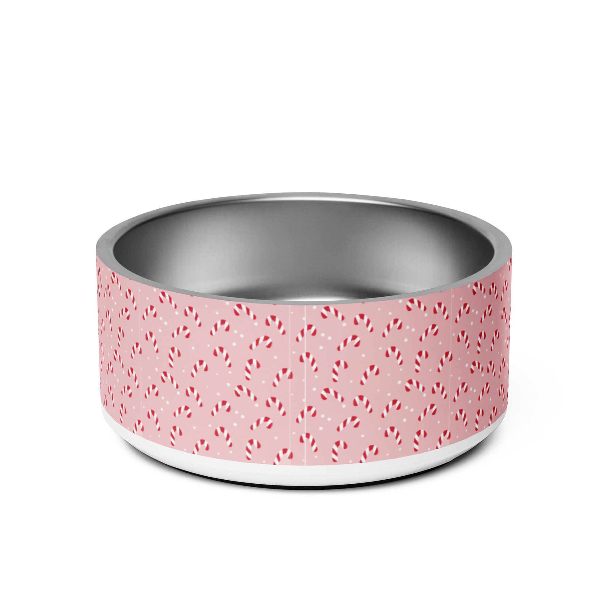 Pink Candy Canes Christmas Pet bowl