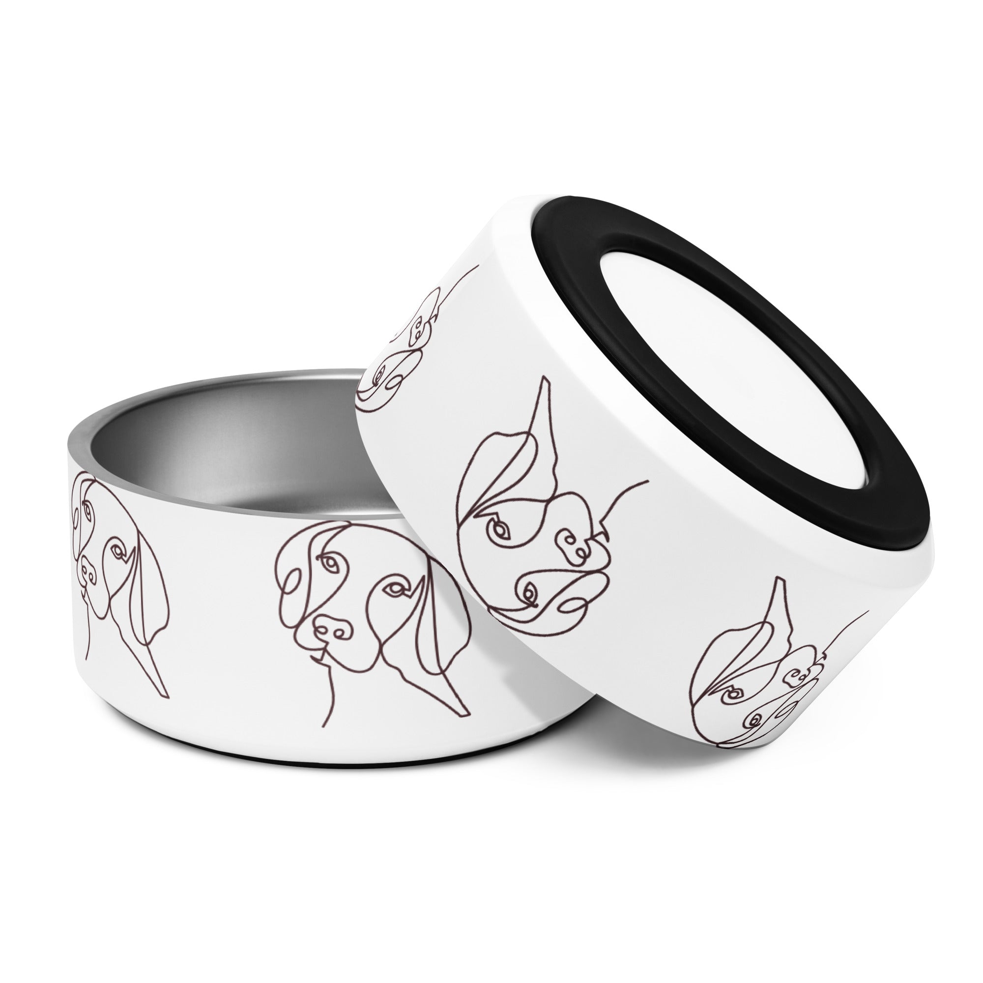 Custom Line Drawing of Your Pet on a Bowl