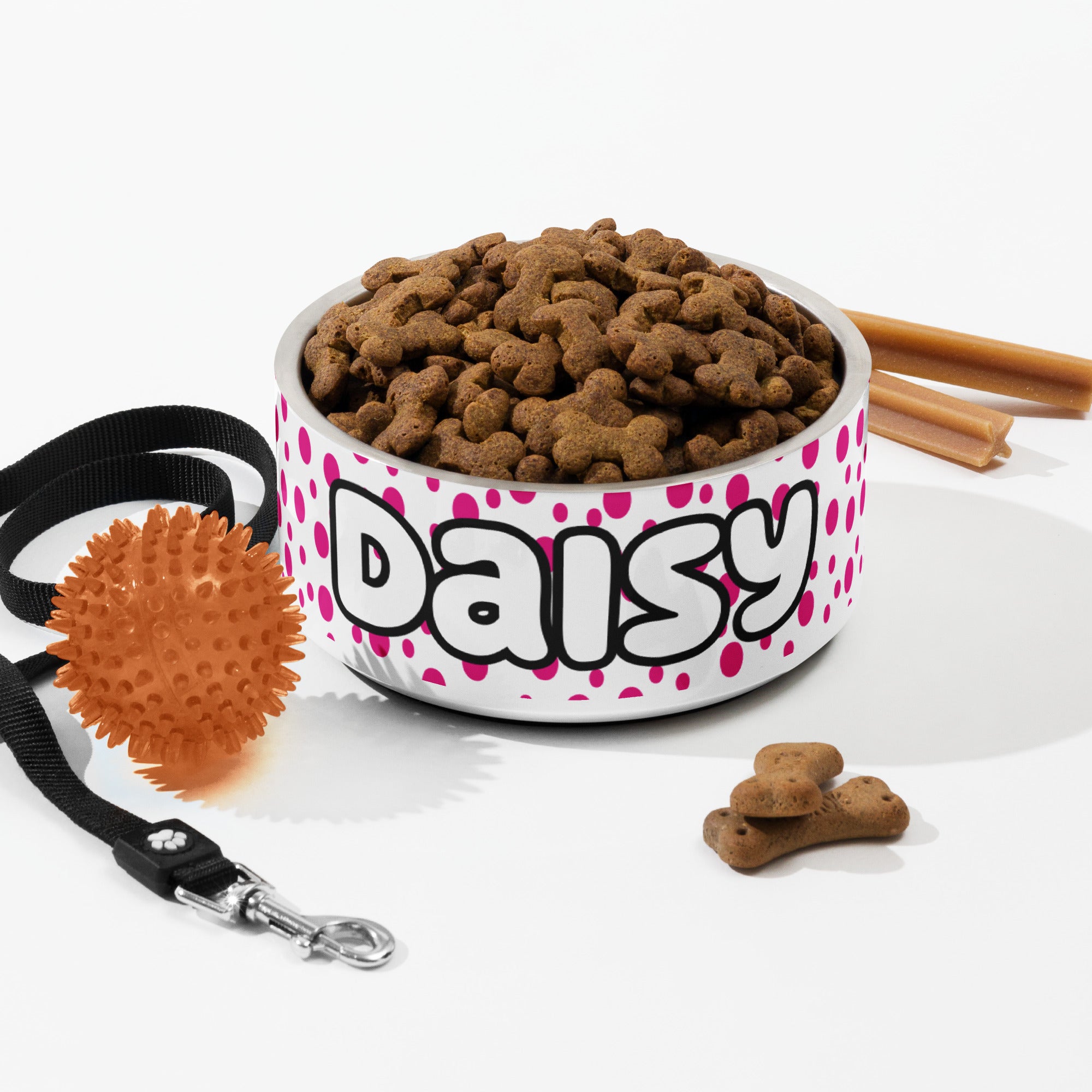 Pink Dots Pet Bowl