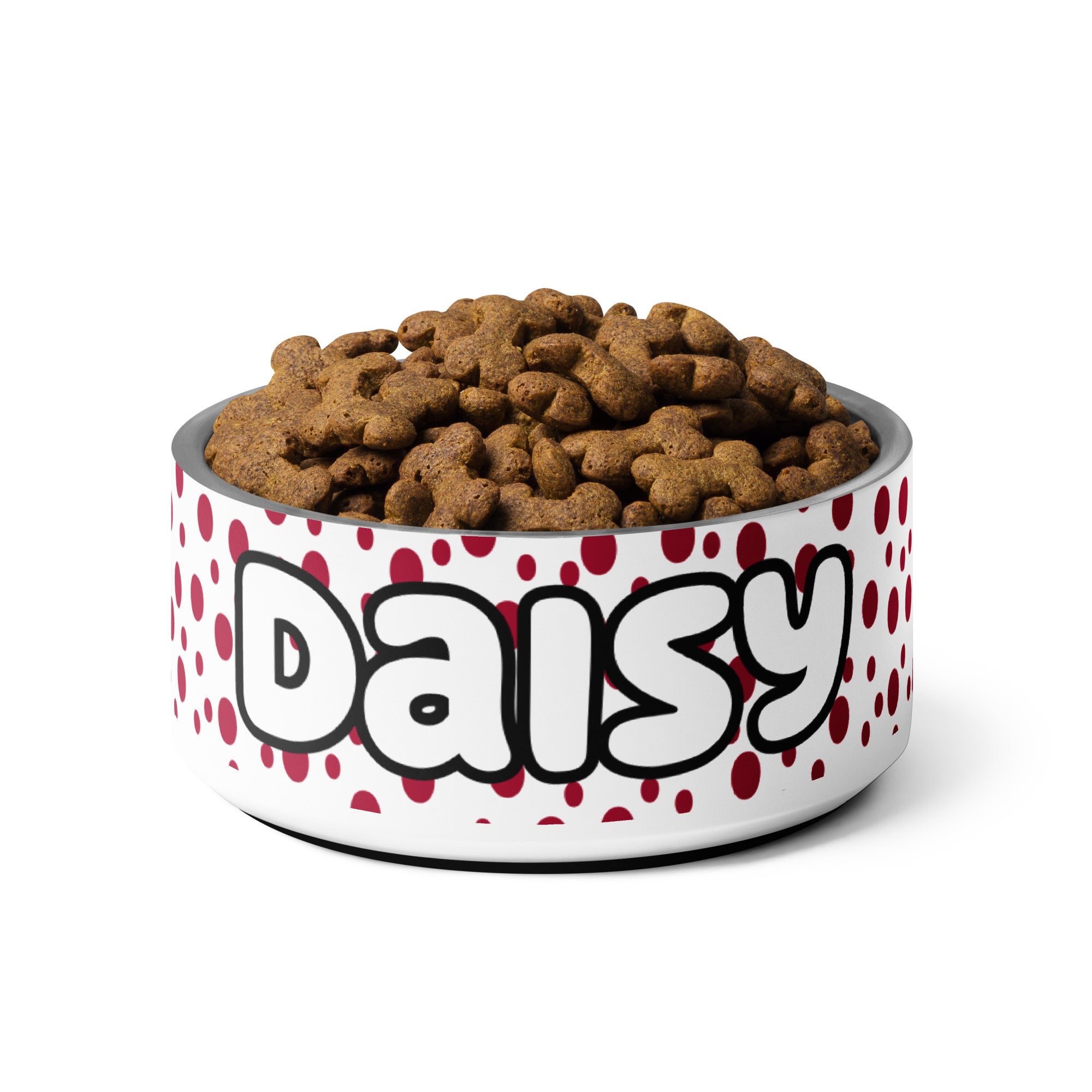 Red Dots Personalized Pet bowl