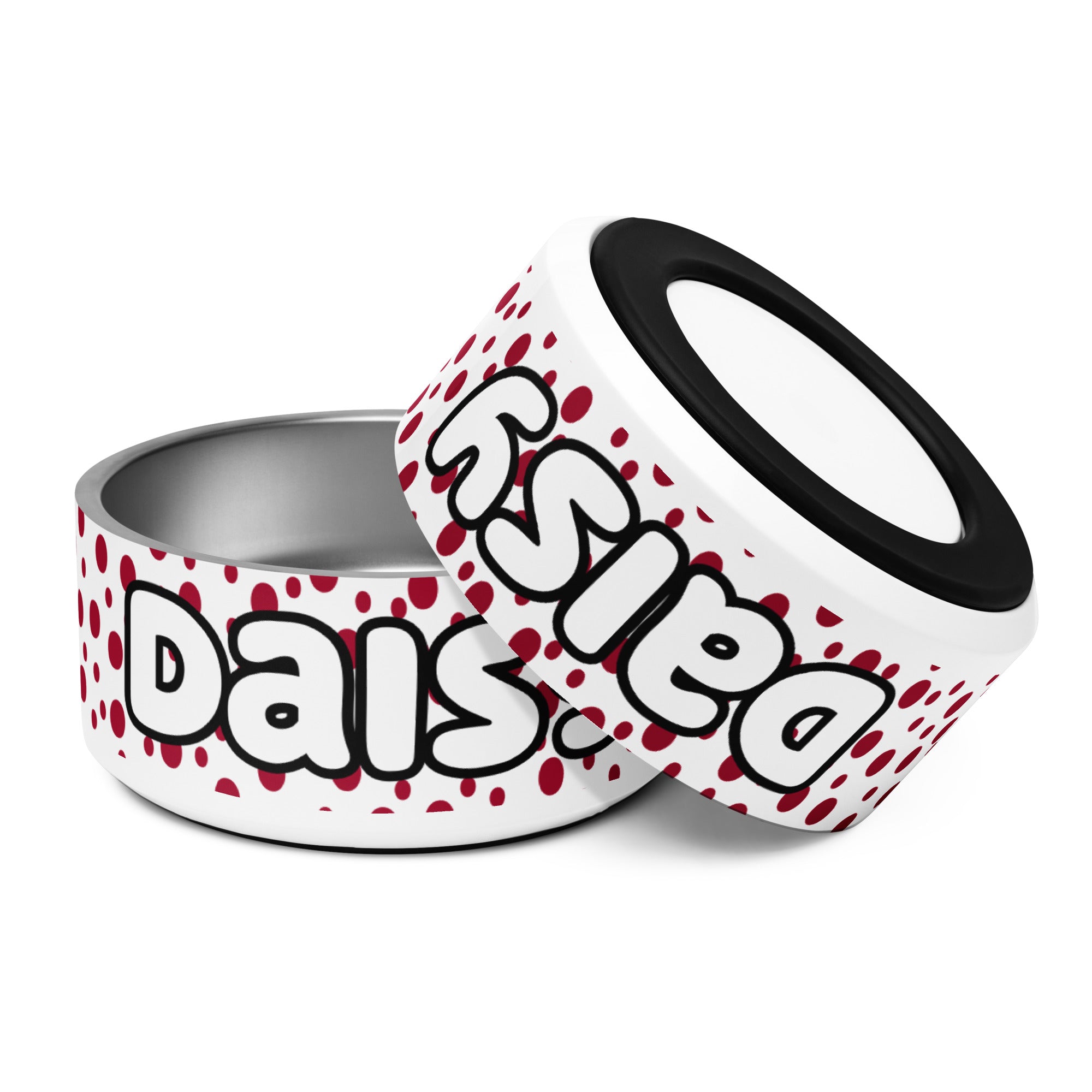 Red Dots Personalized Pet bowl