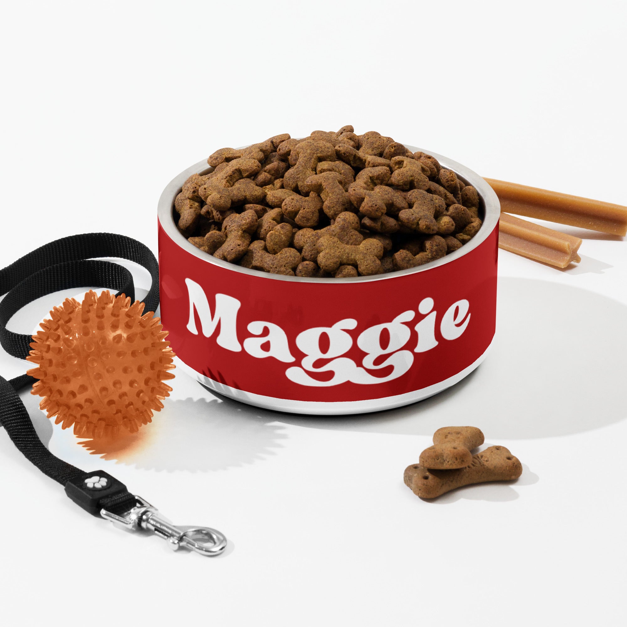 Christmas Holiday Red Personalized Pet Bowl