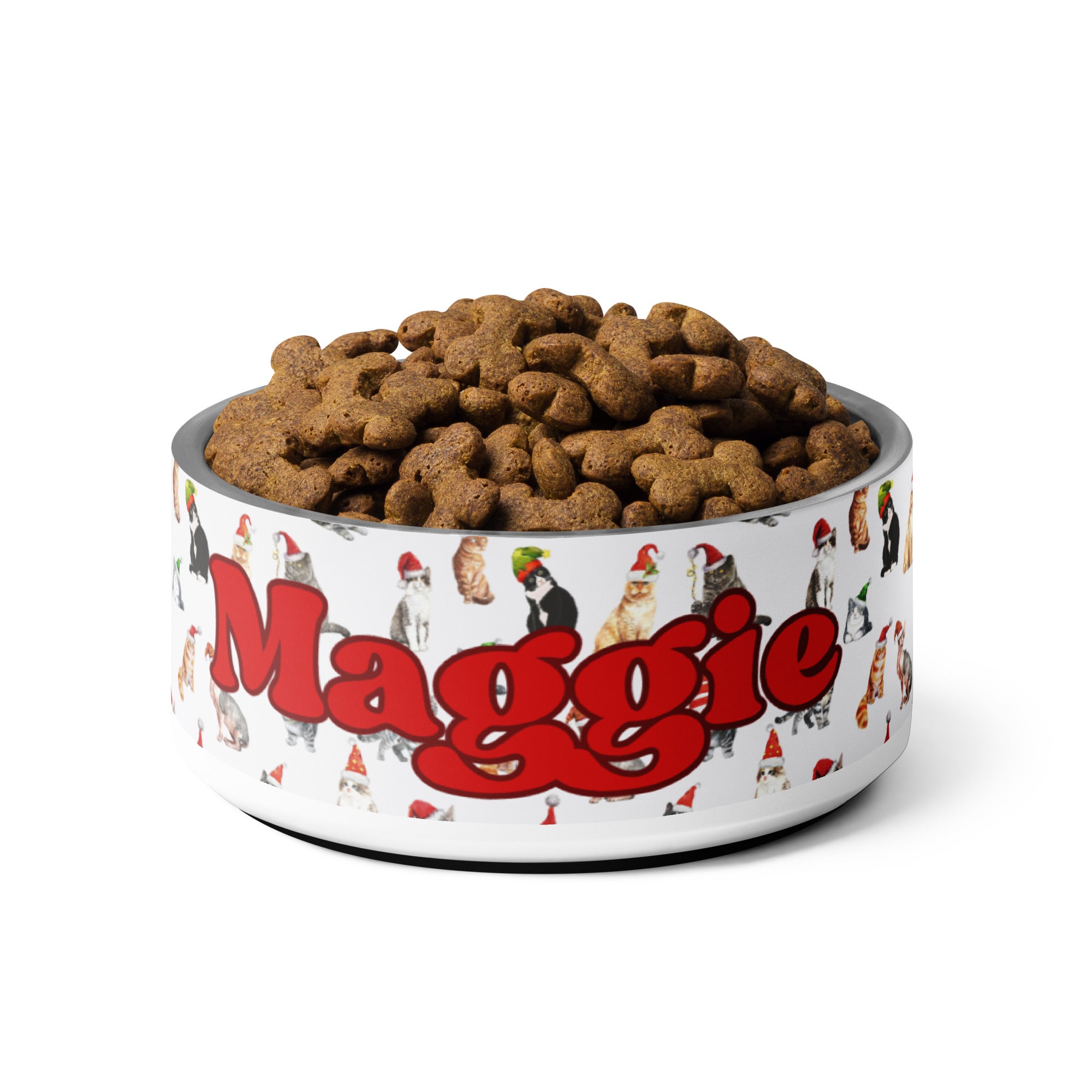 Christmas Kitties Personalized Pet bowl