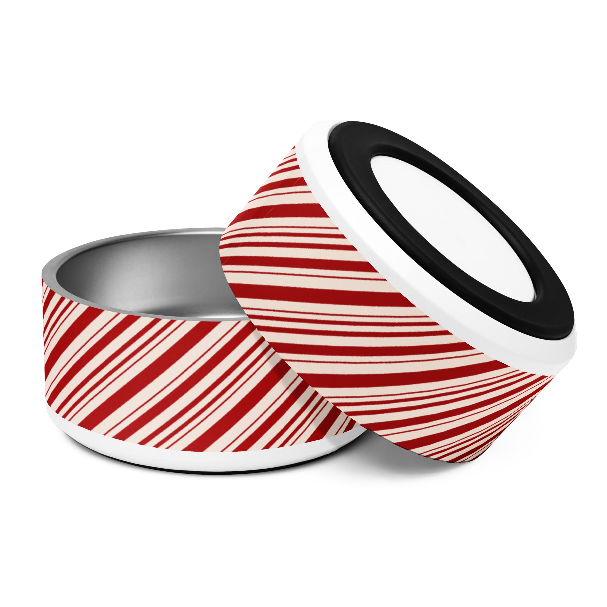 Christmas Candy Cane Striped Pet bowl