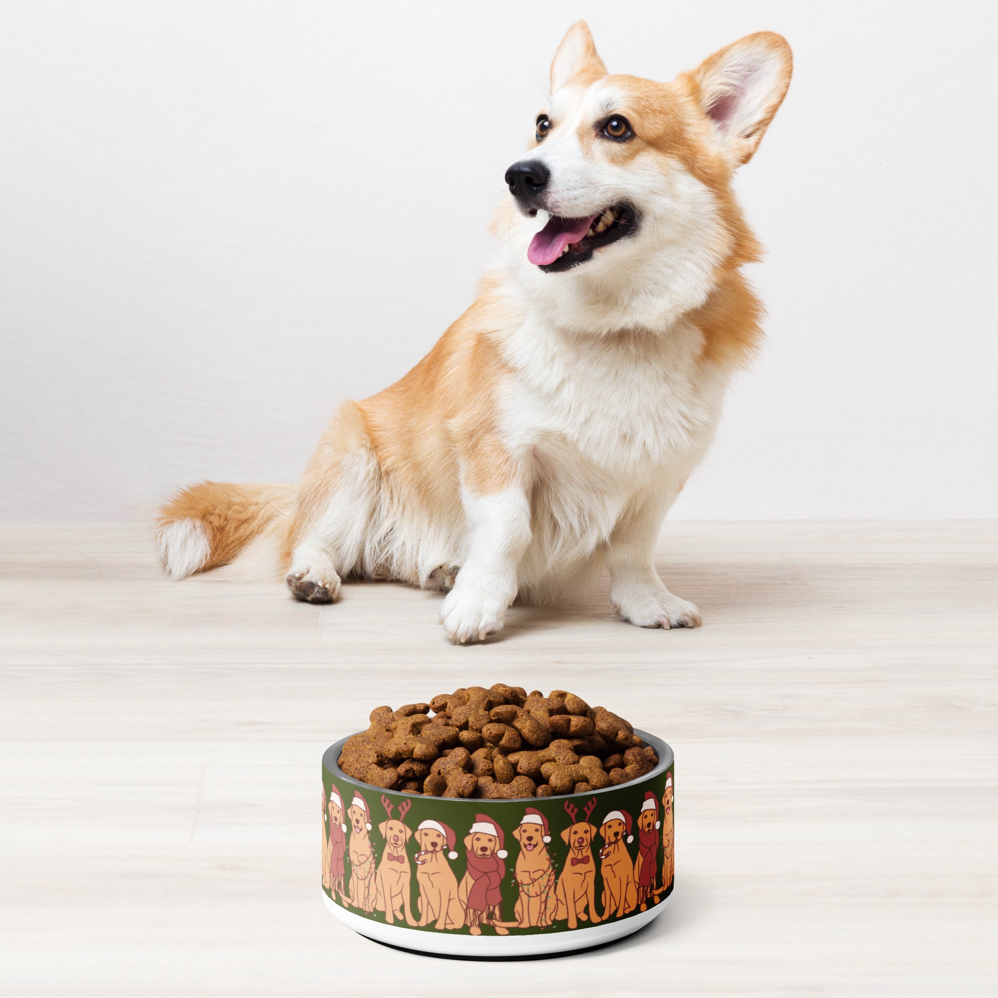 Christmas Doggos with Hats and Scarves Pet bowl