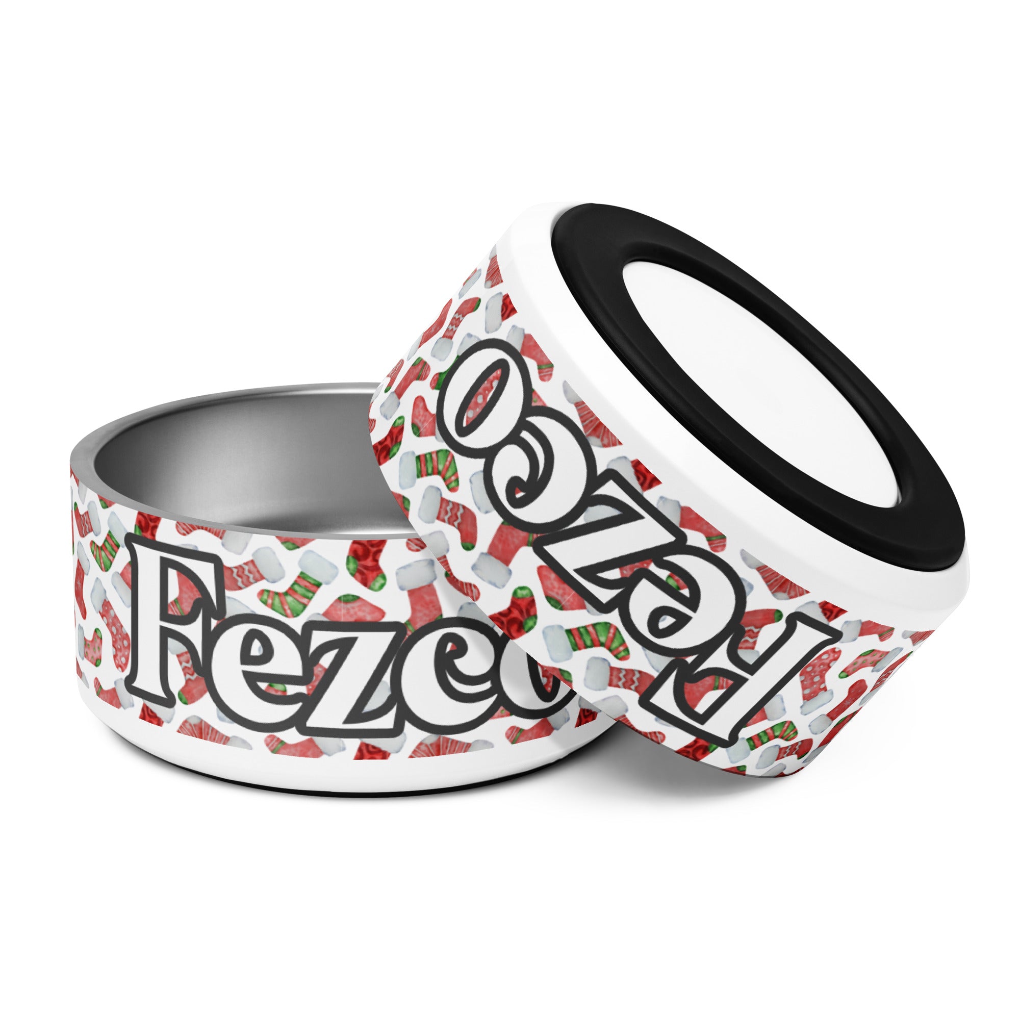 Christmas Stockings Personalized Pet Bowl