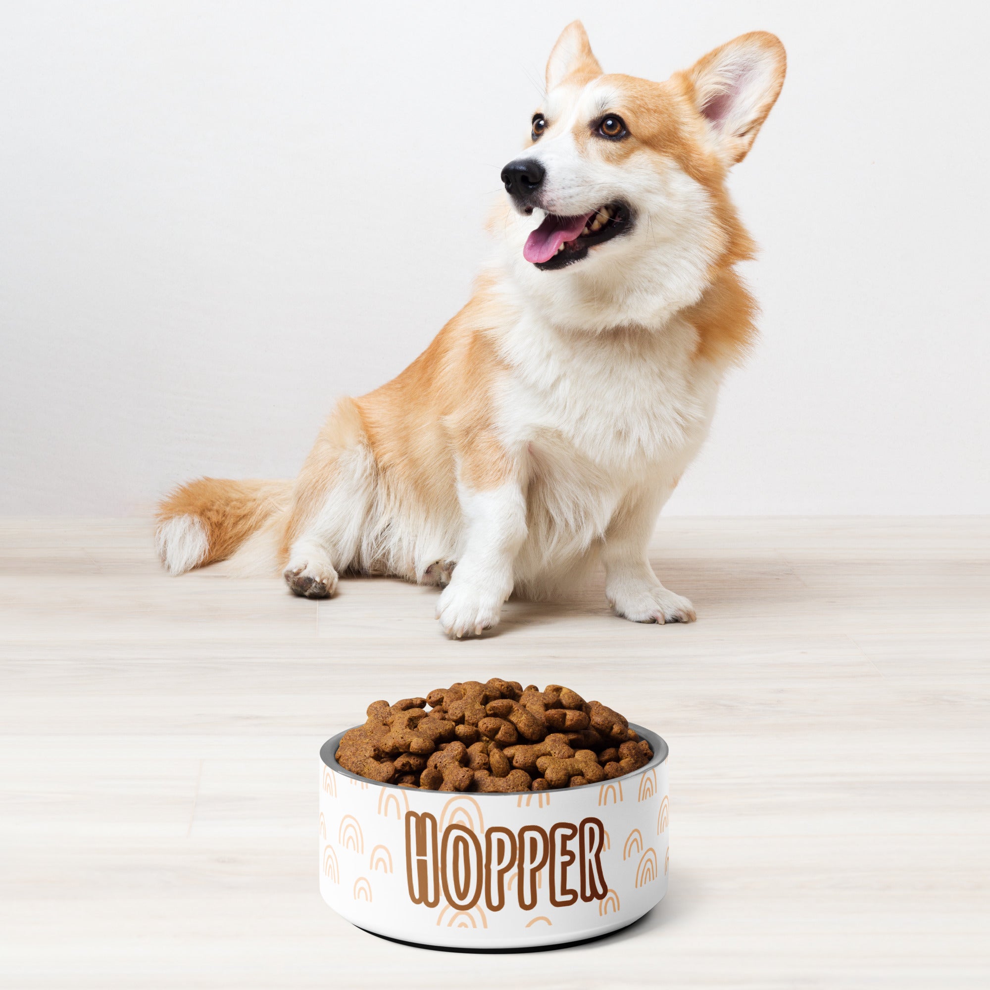 Boho Rainbow Personalized Pet bowl