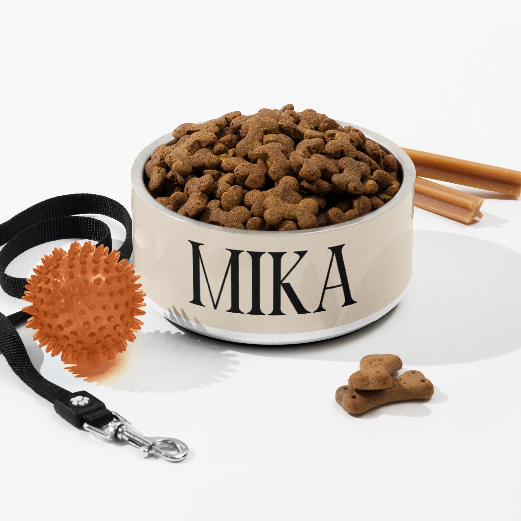 Minimalist Neutral Colors Personalized Pet bowl