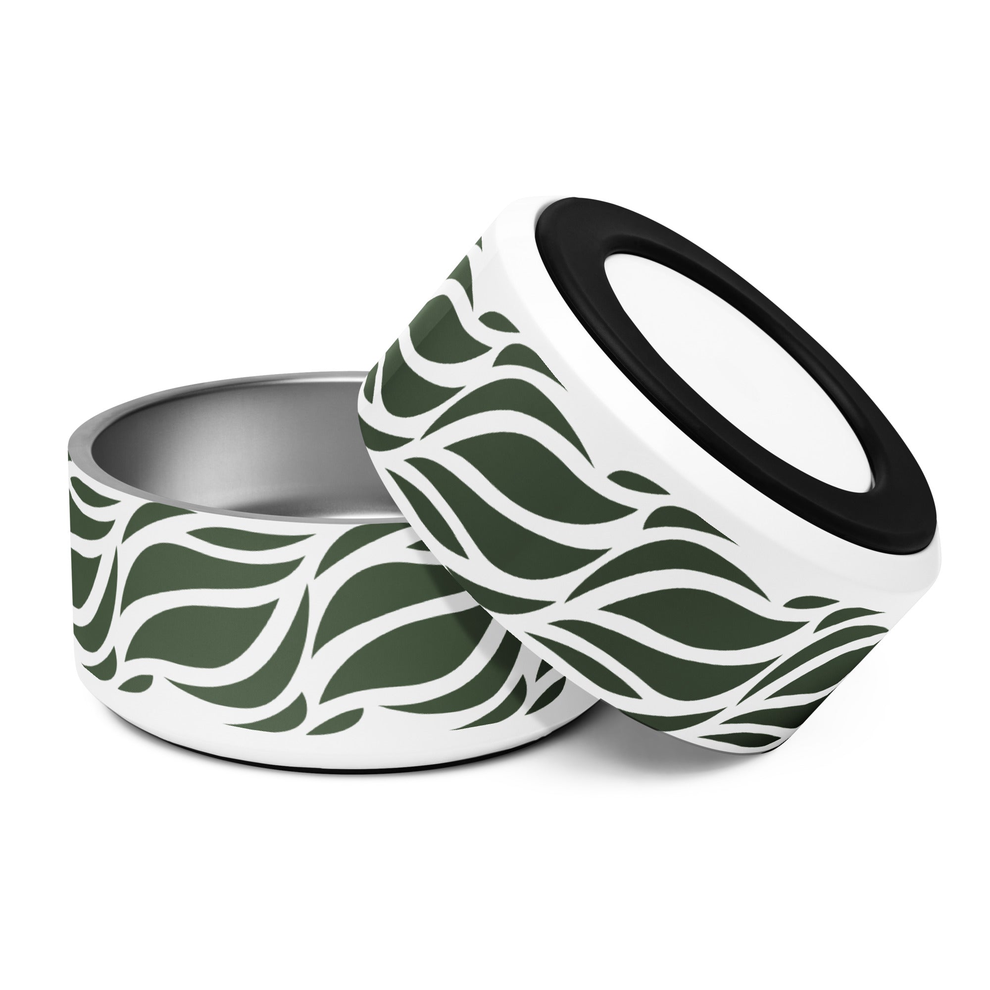 Green Abstract Leaves Pet bowl