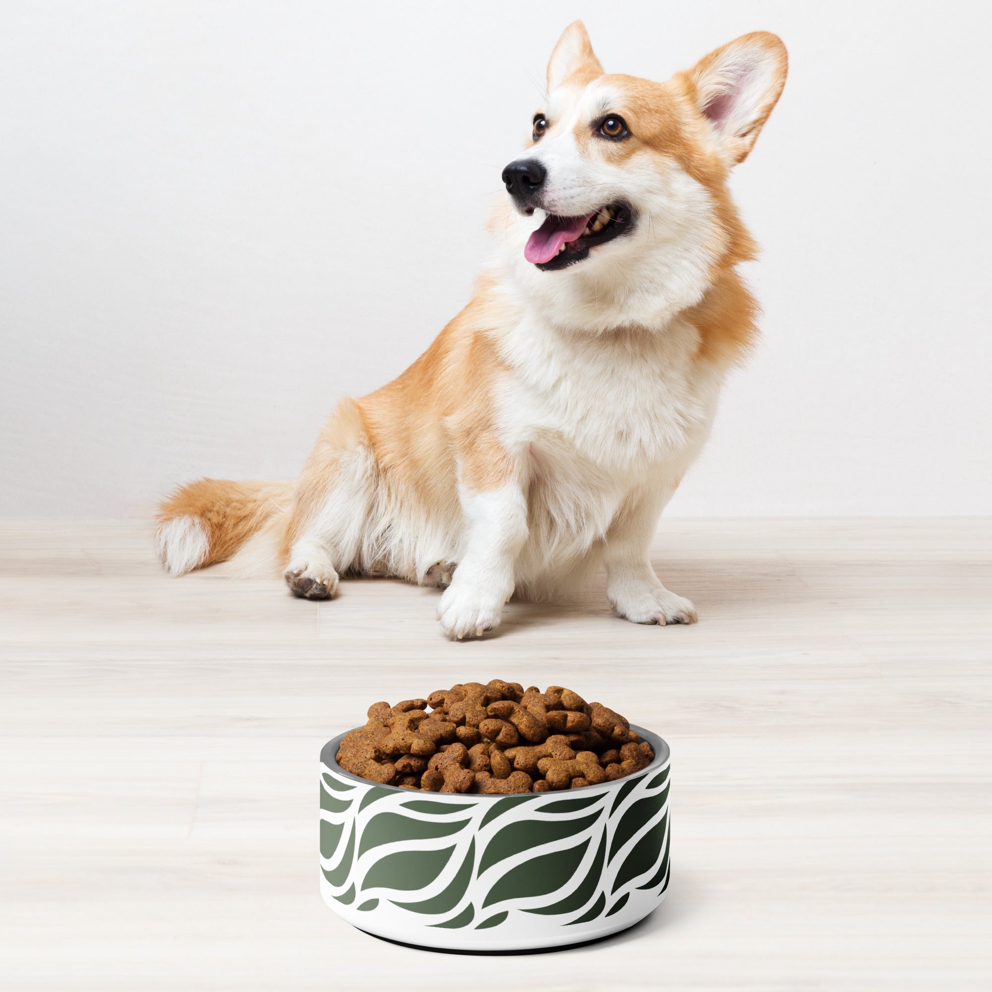 Green Abstract Leaves Pet bowl