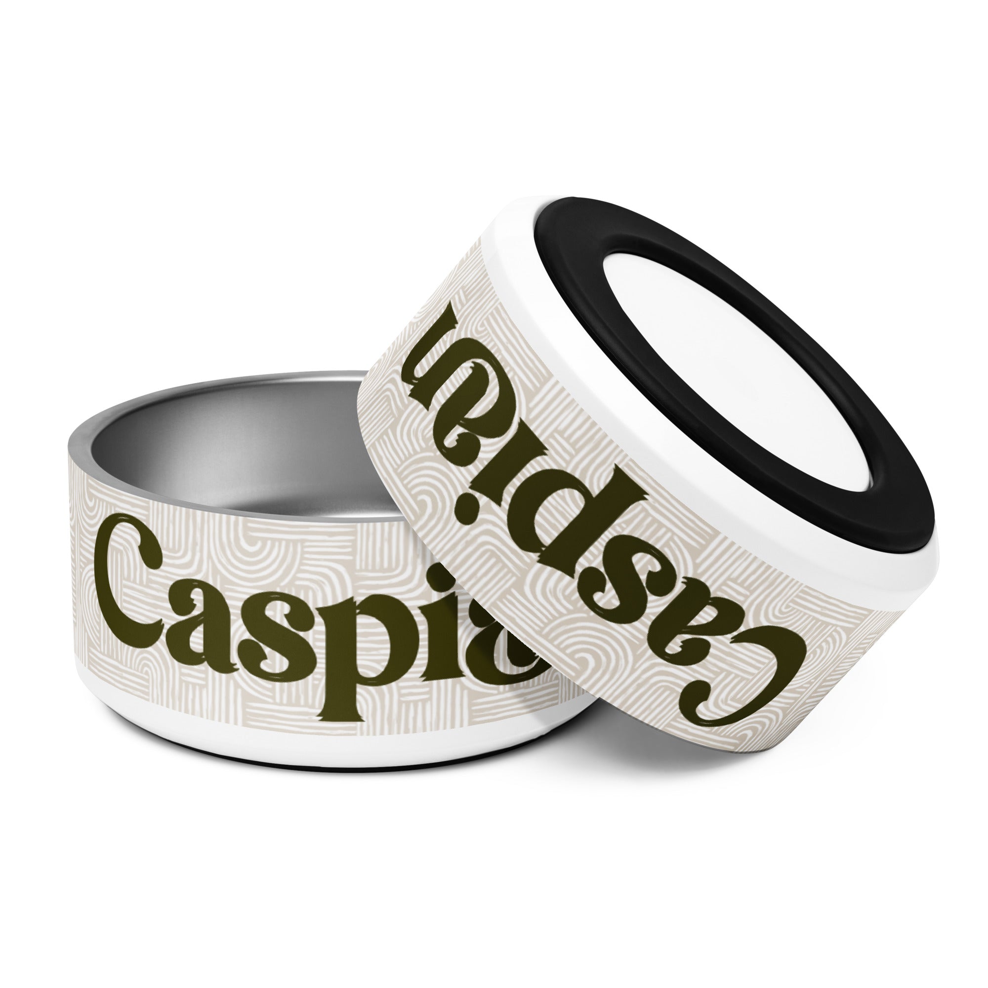 Elegant Light Gray Personalized Pet bowl