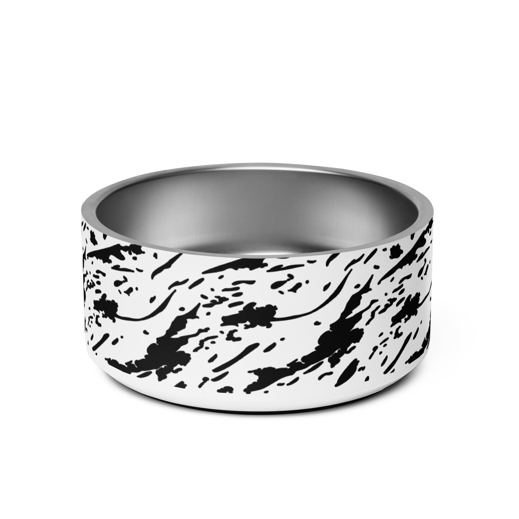 Windswept Black and White Pet Bowl