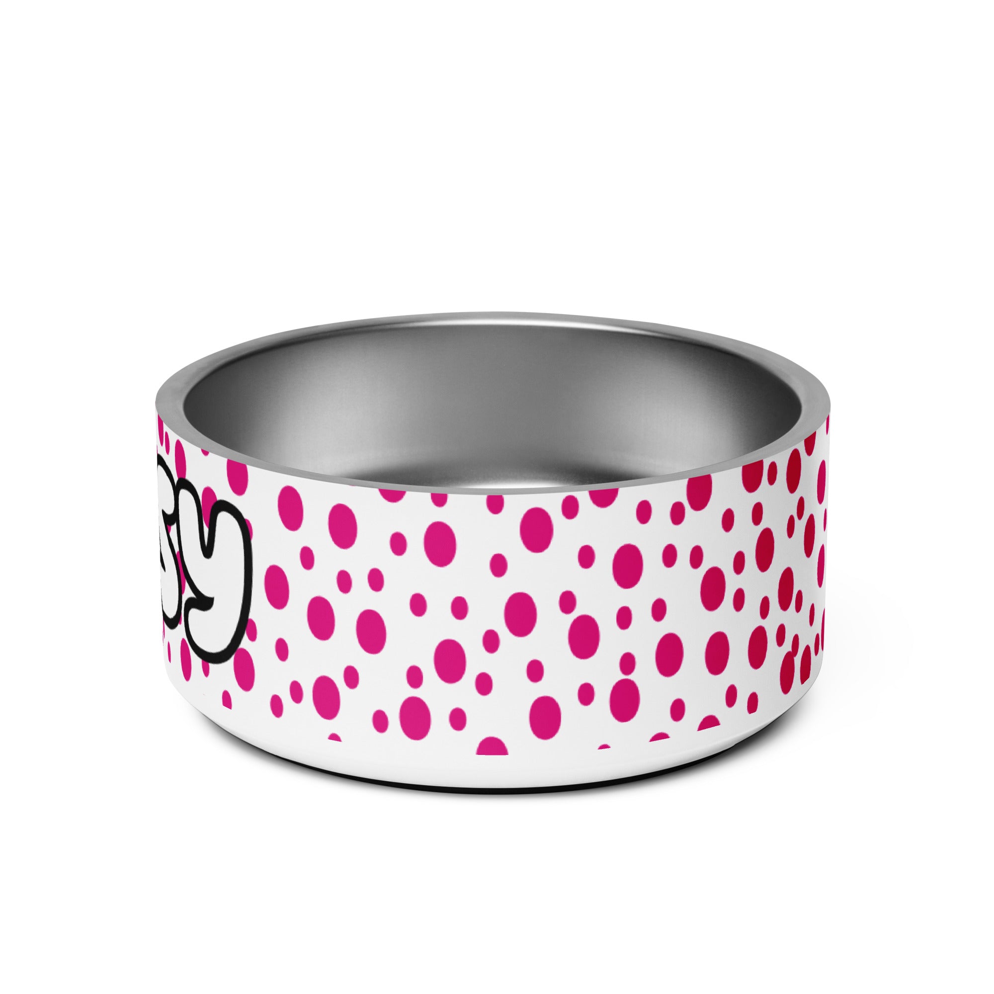 Pink Dots Pet Bowl