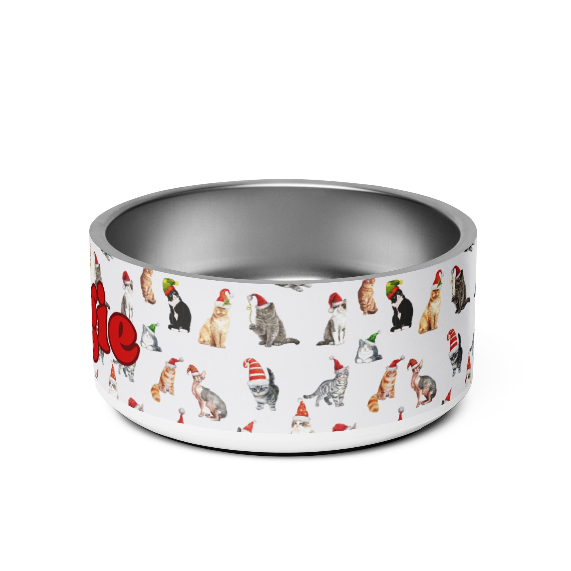 Christmas Kitties Personalized Pet bowl